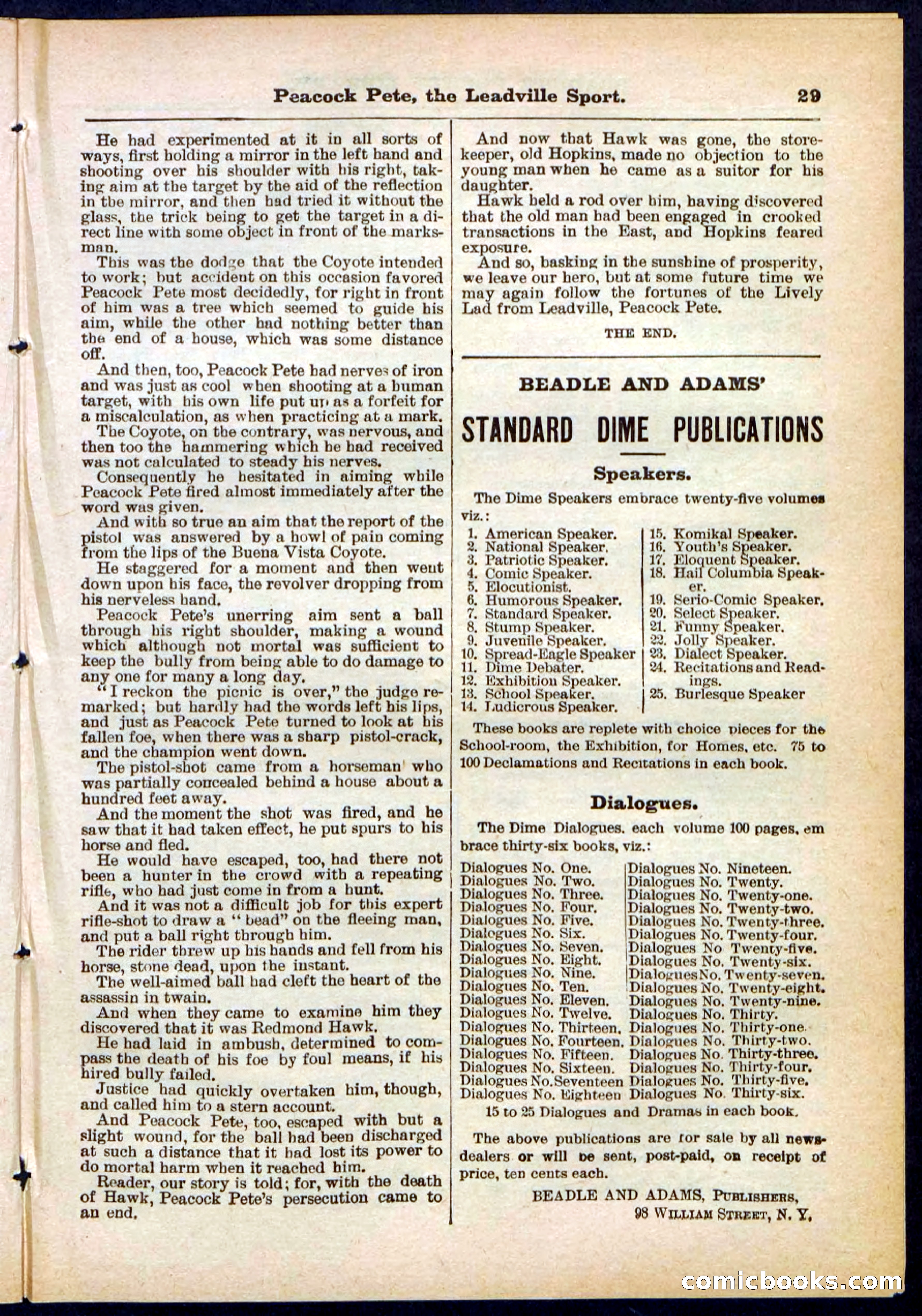 Beadle's Pocket Library No. 291 — page 29 of 32