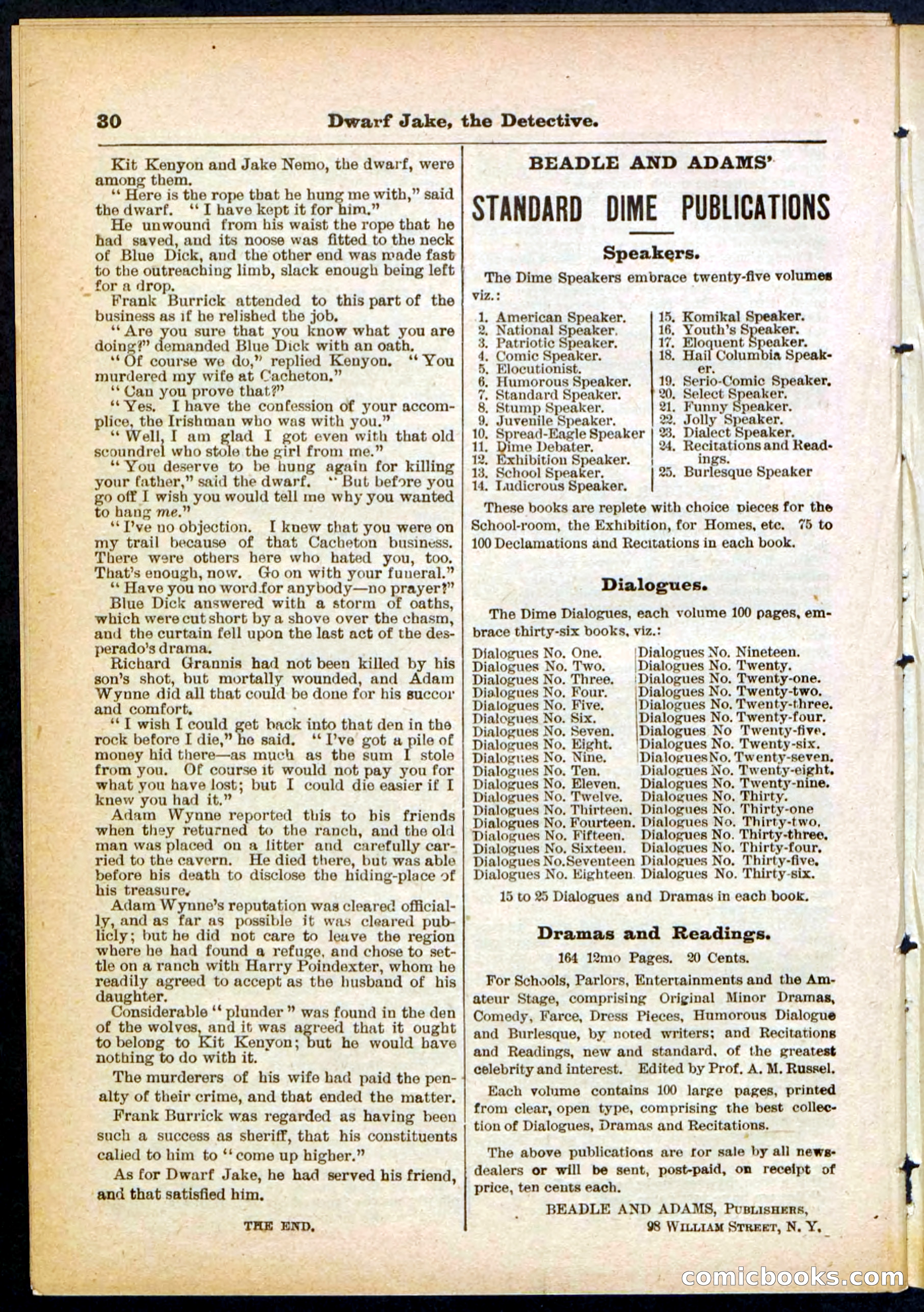 Beadle's Pocket Library No. 293 — page 30 of 32