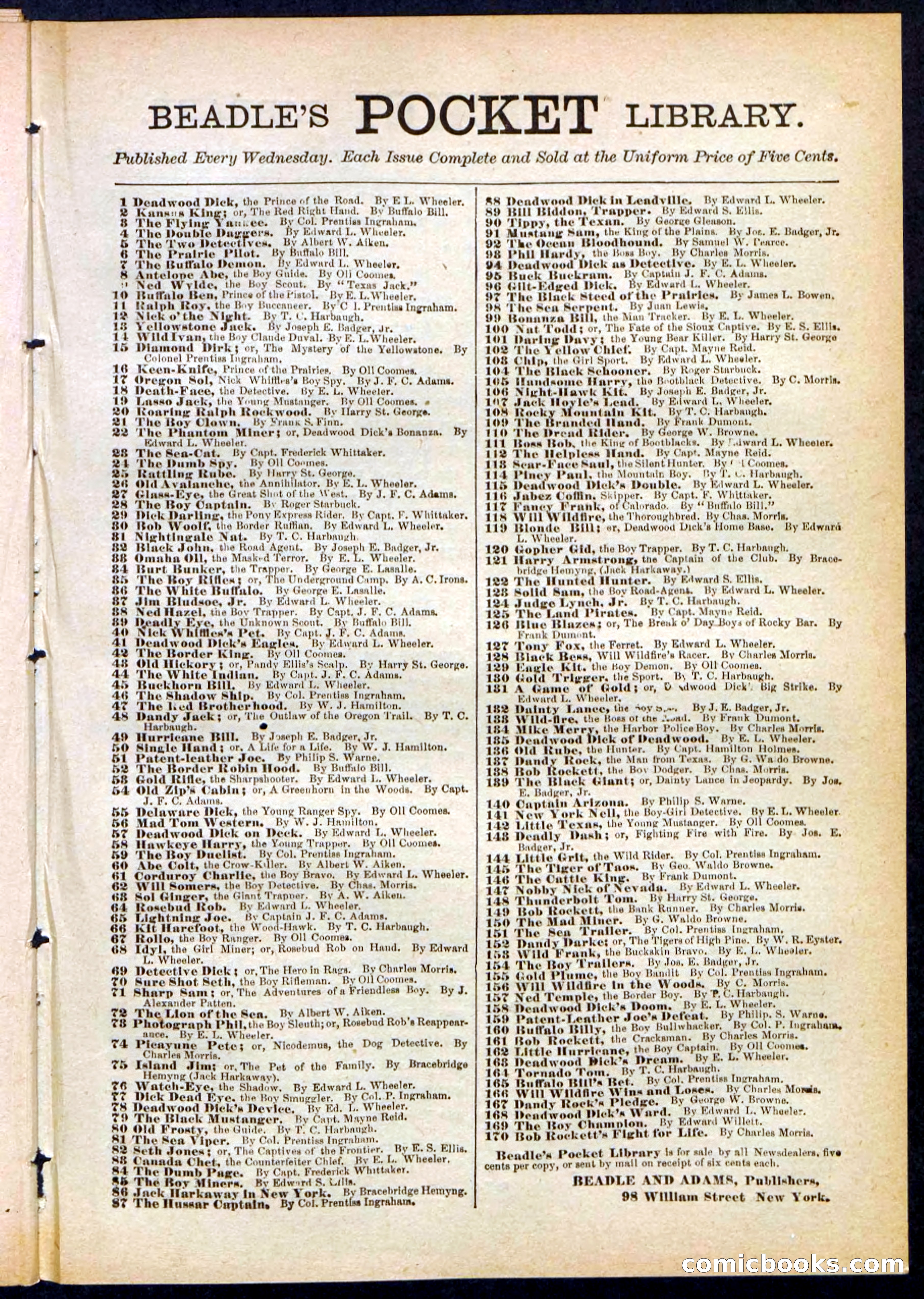 Beadle's Pocket Library No. 293 — page 31 of 32