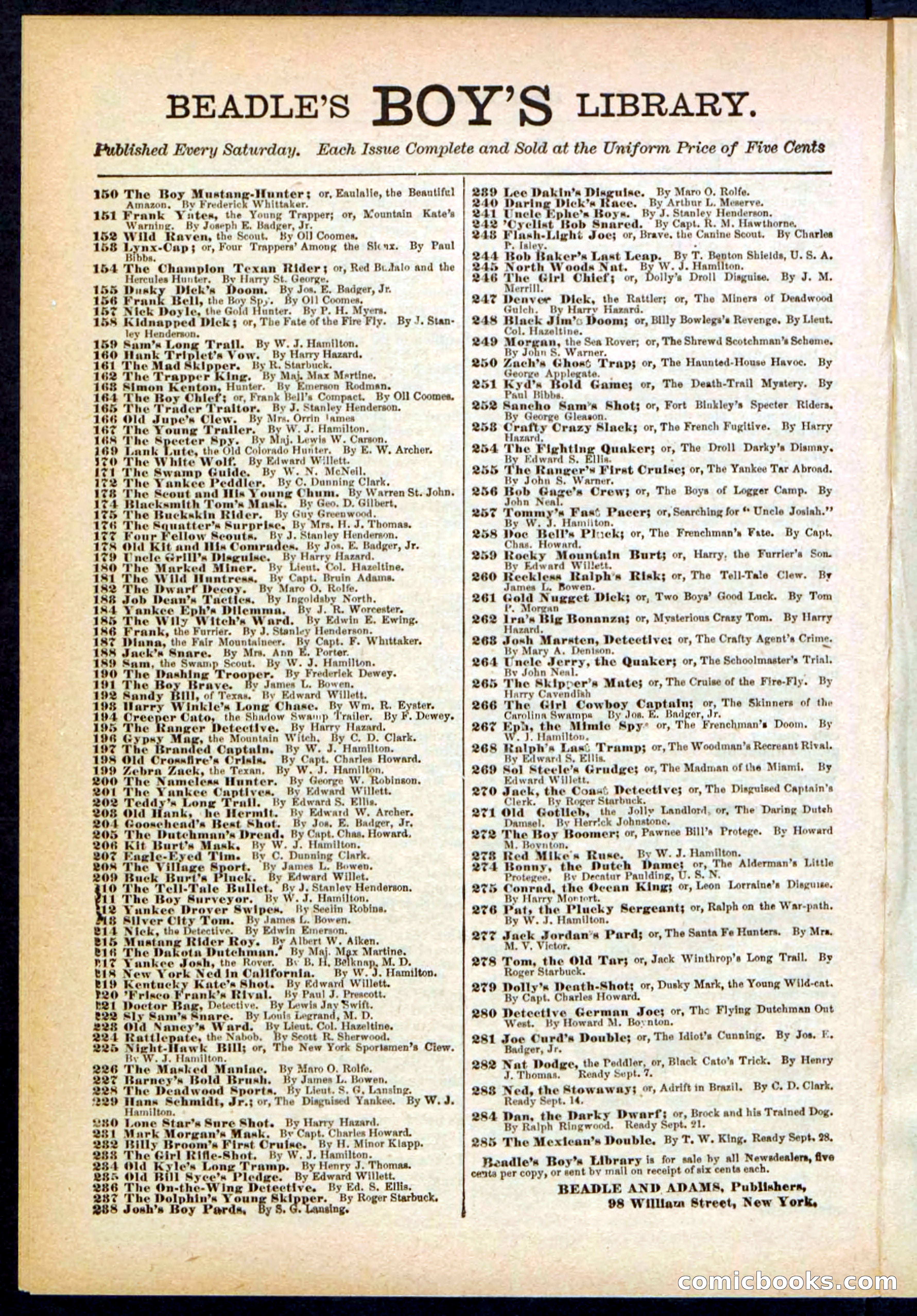 Beadle's Pocket Library No. 294 — page 30 of 32