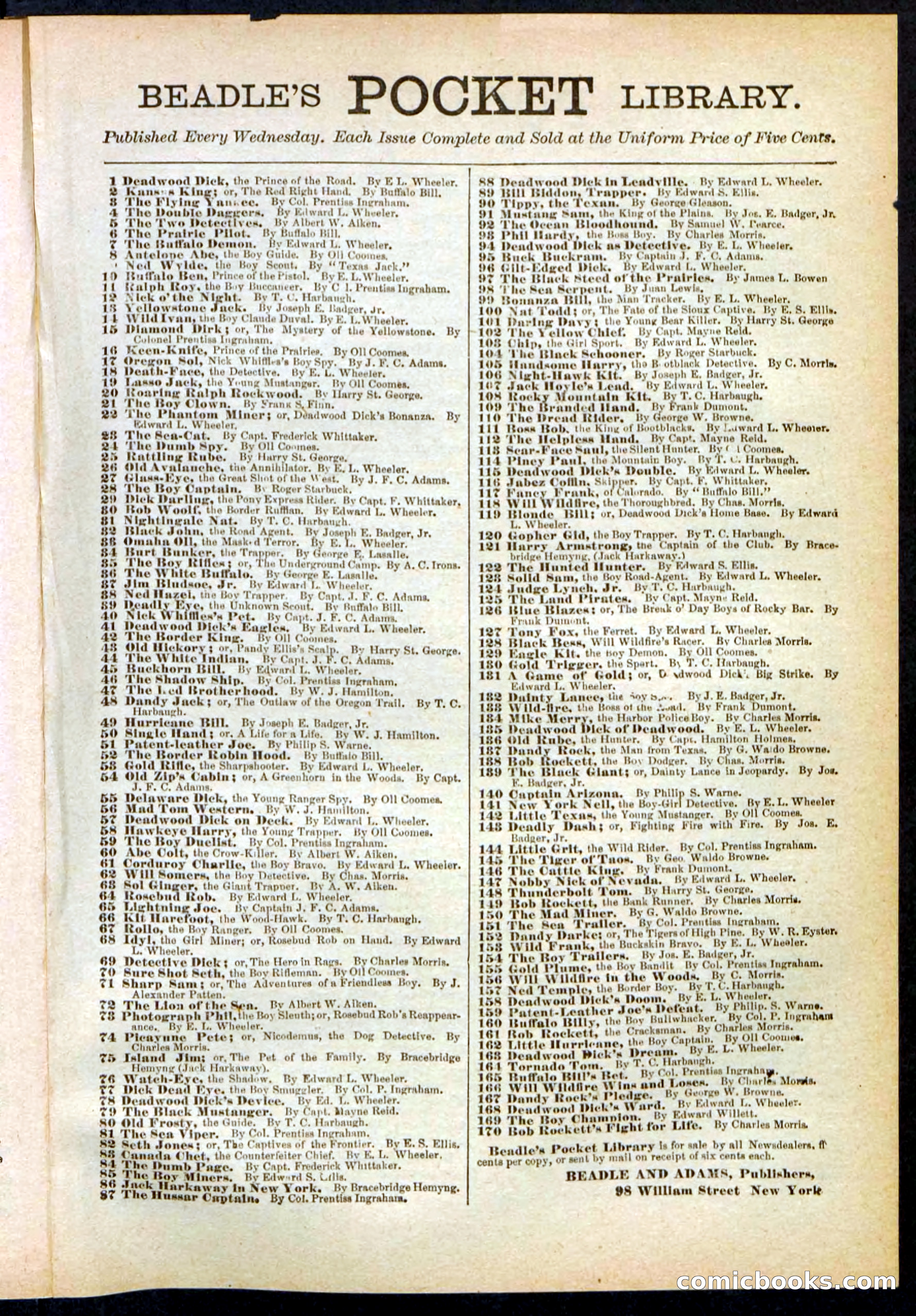 Beadle's Pocket Library No. 294 — page 31 of 32
