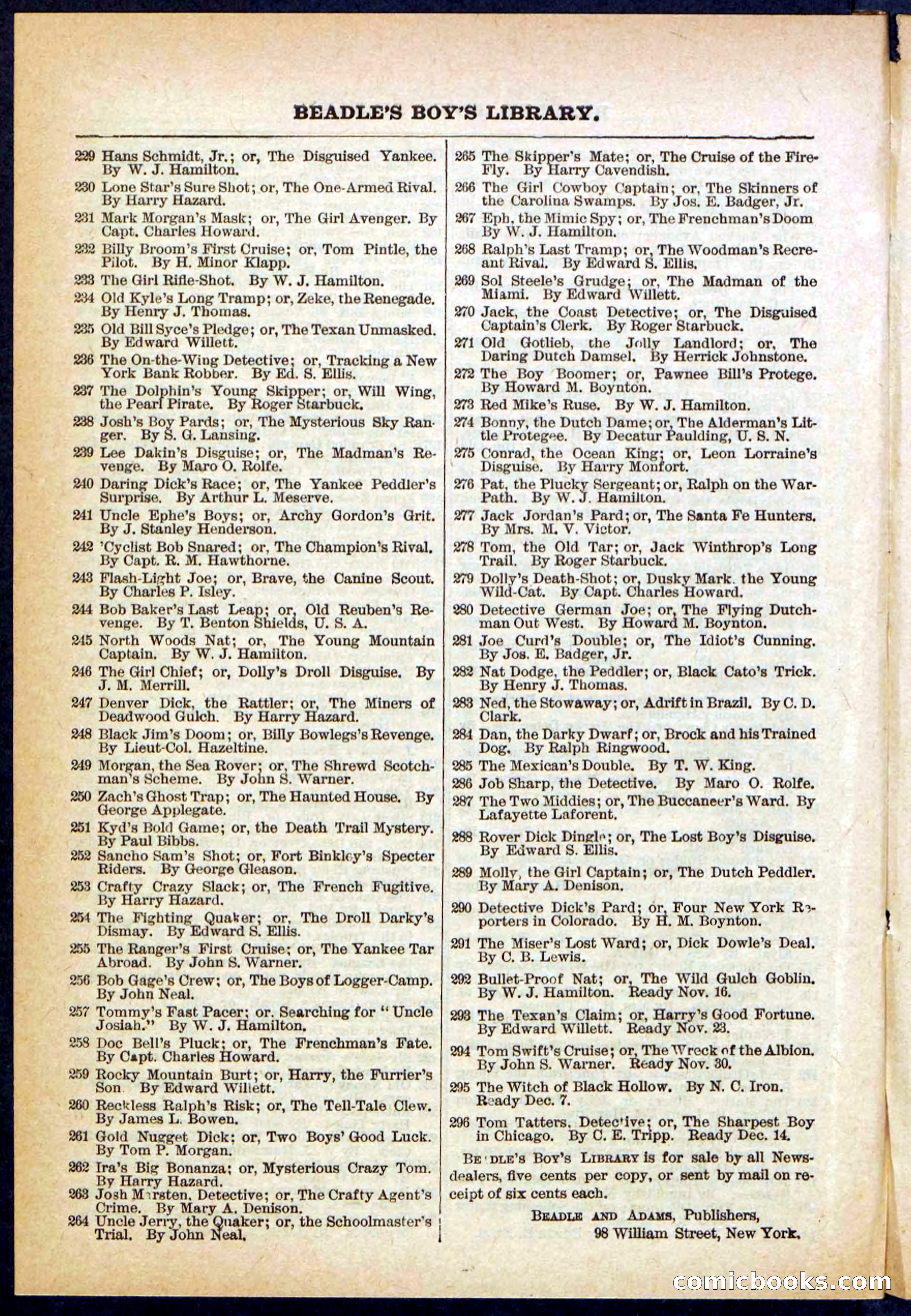 Beadle's Pocket Library No. 304 — page 44 of 48