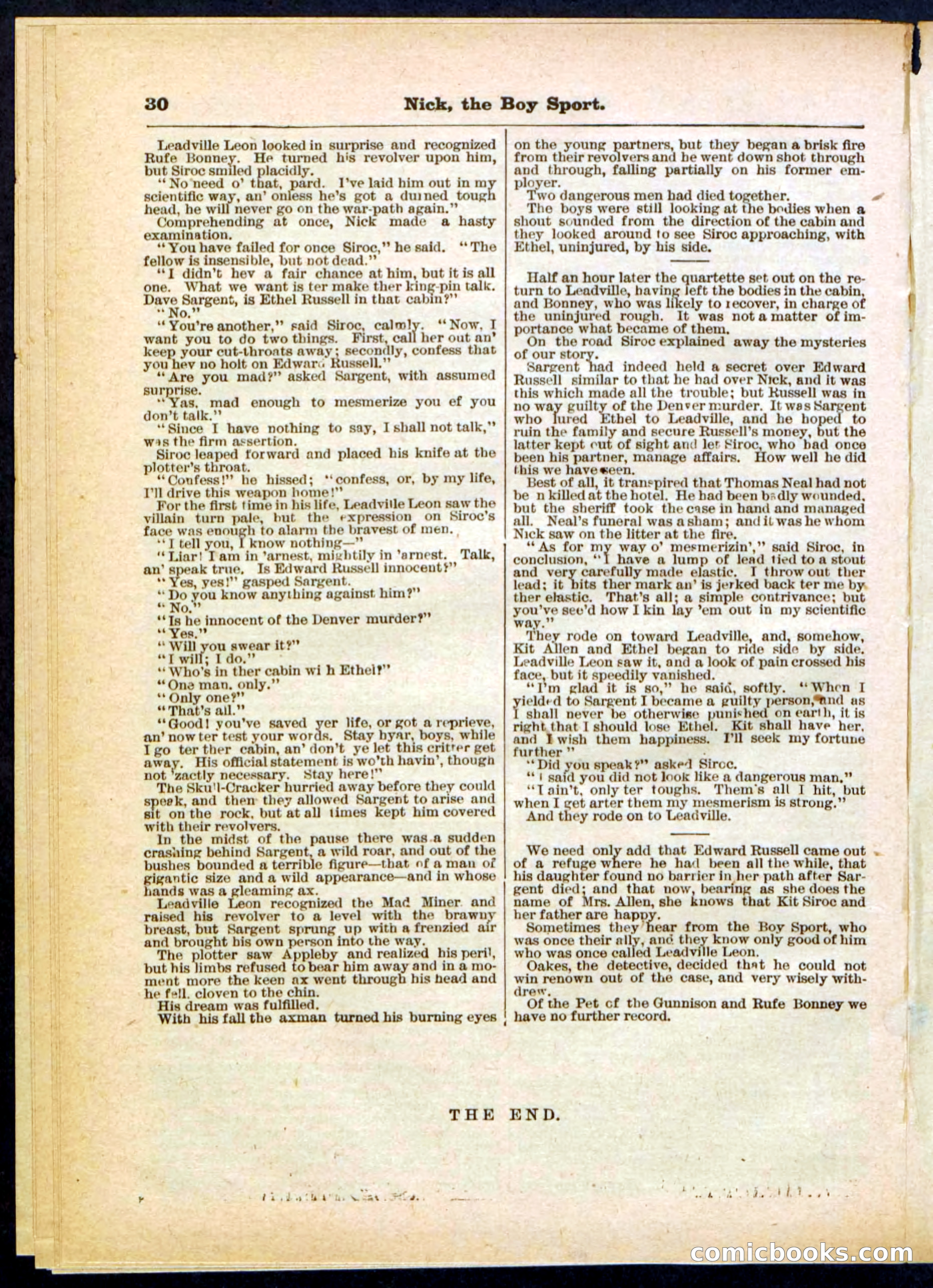 Beadle's Pocket Library, No. 307 — page 30 of 32