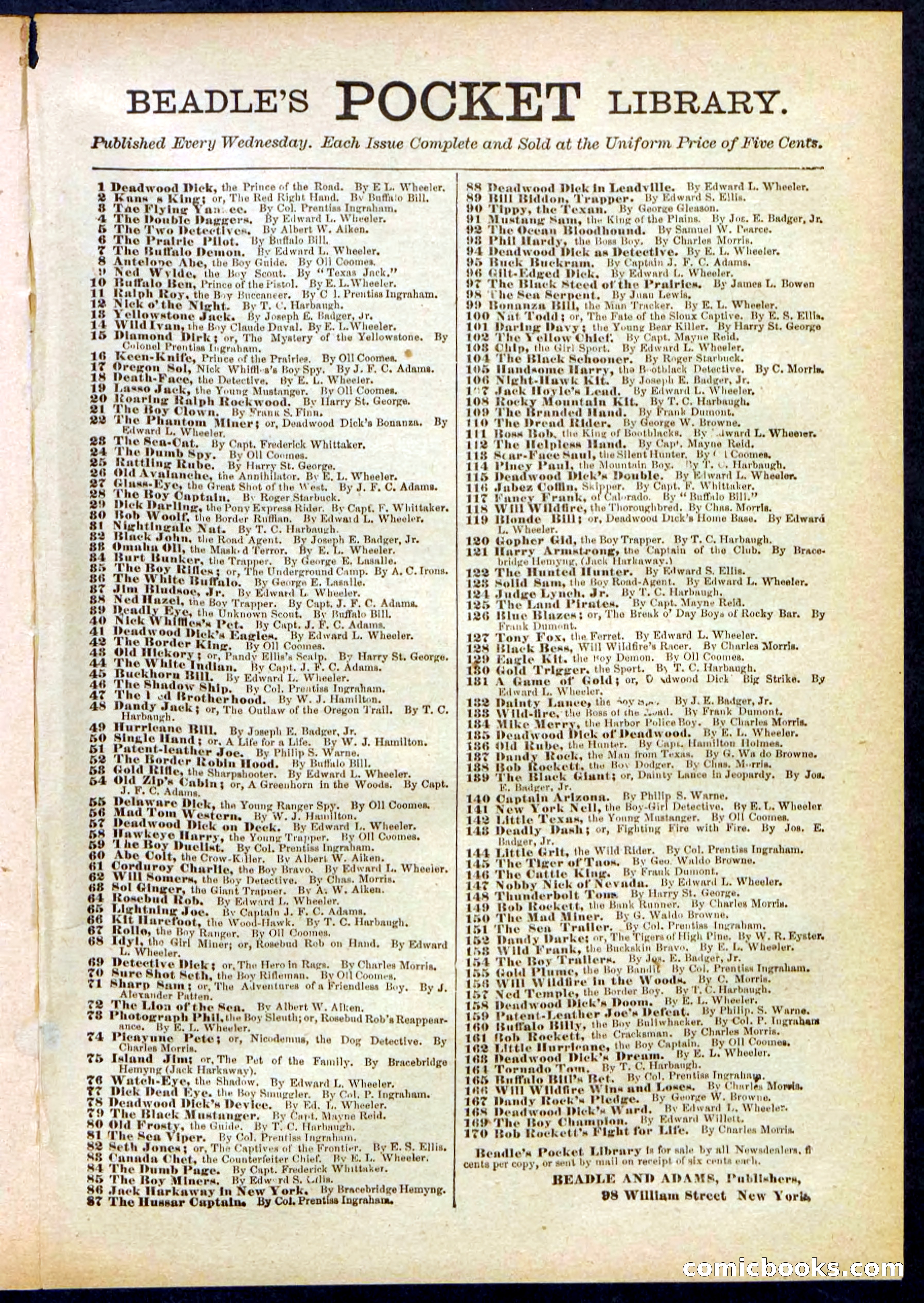 Beadle's Pocket Library, No. 307 — page 31 of 32