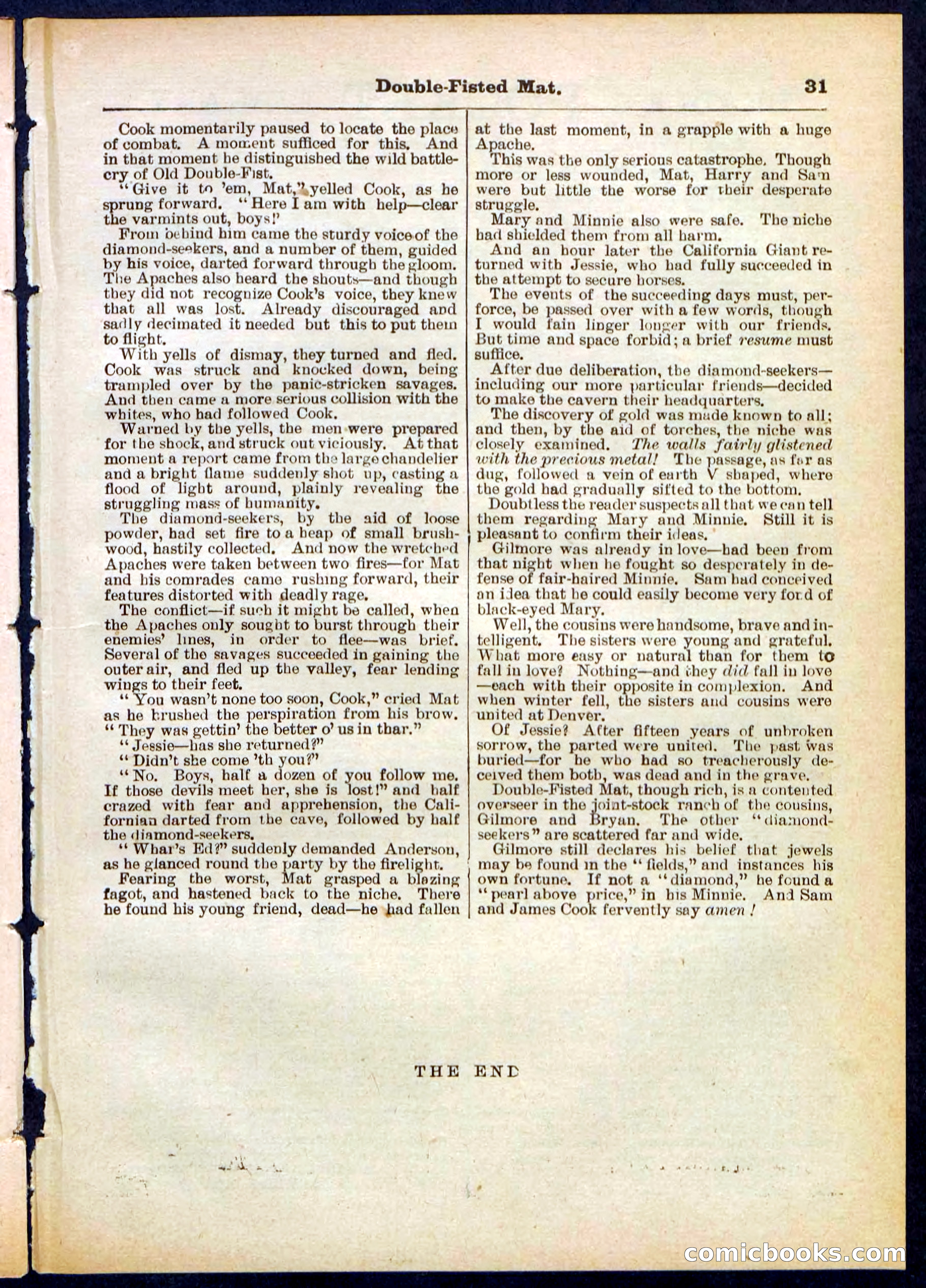 Beadle's Pocket Library, No. 308 — page 31 of 32