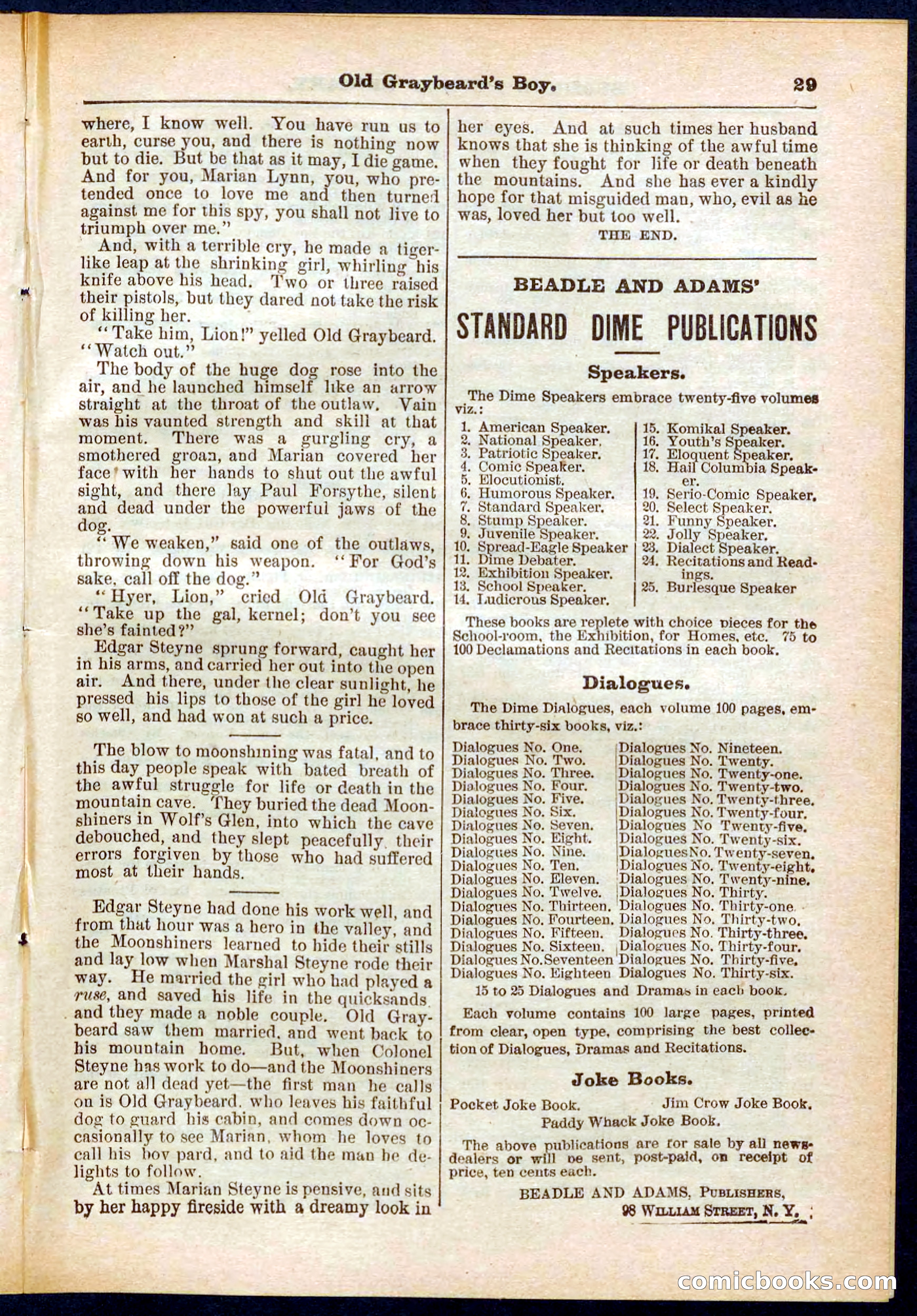 Beadle's Pocket Library No. 309 — page 29 of 32