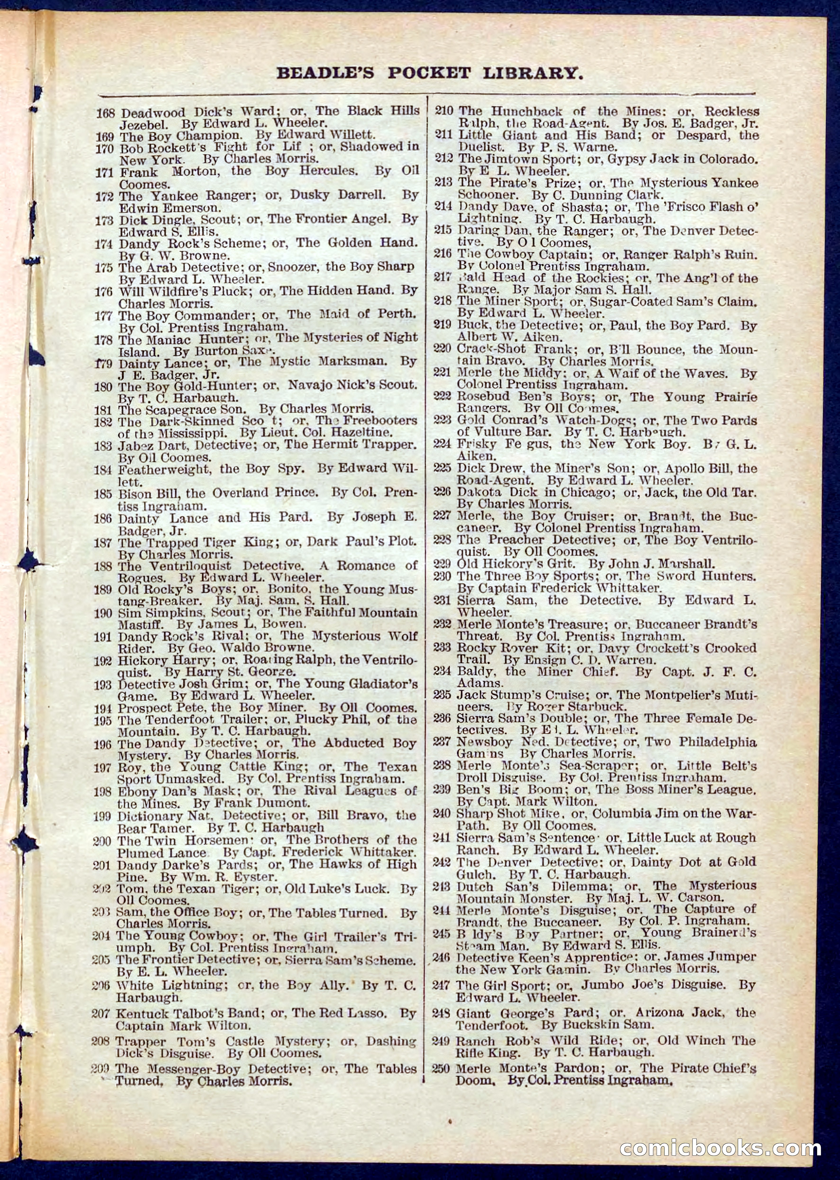 Beadle's Pocket Library No. 309 — page 31 of 32