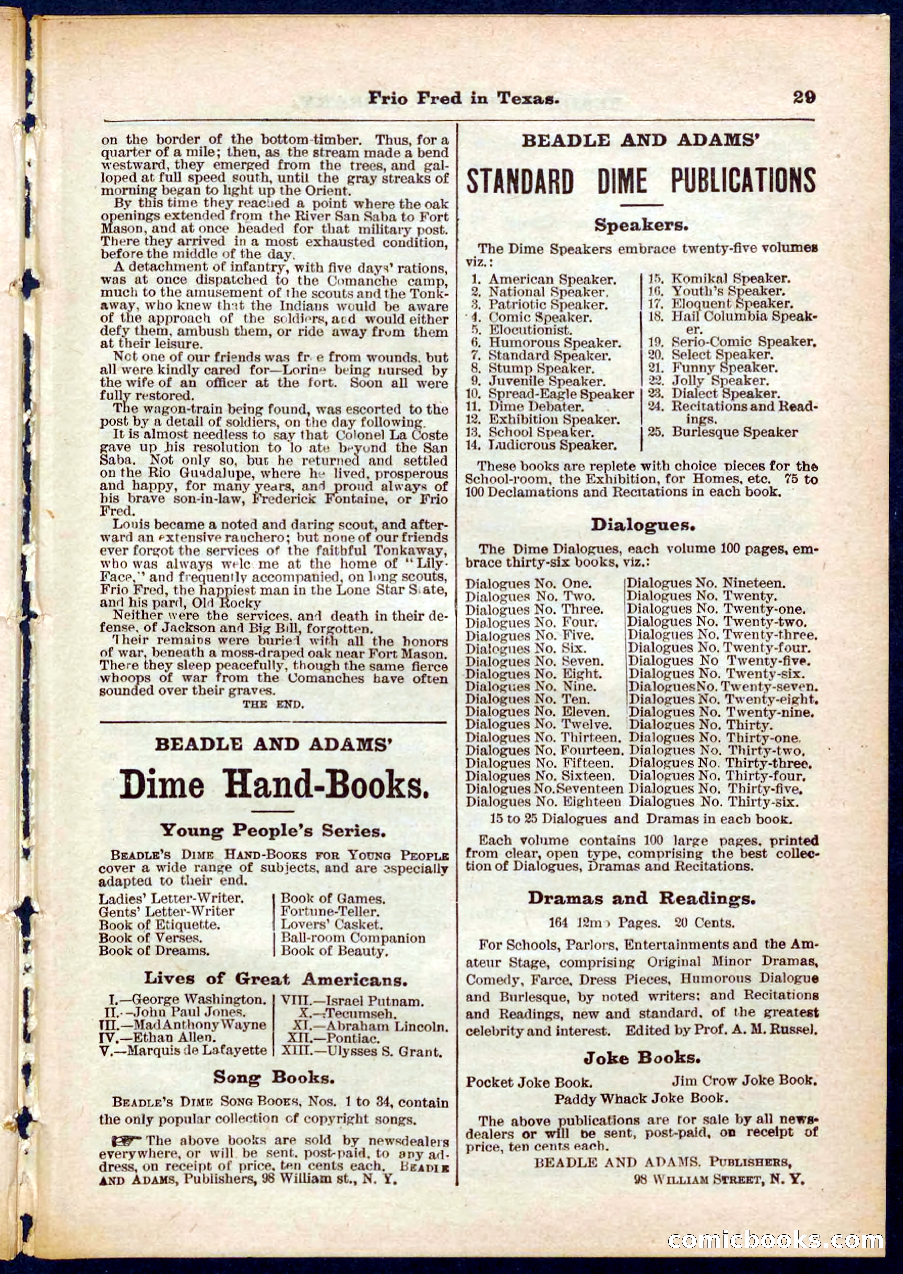 Beadle's Pocket Library No. 311 — page 29 of 32