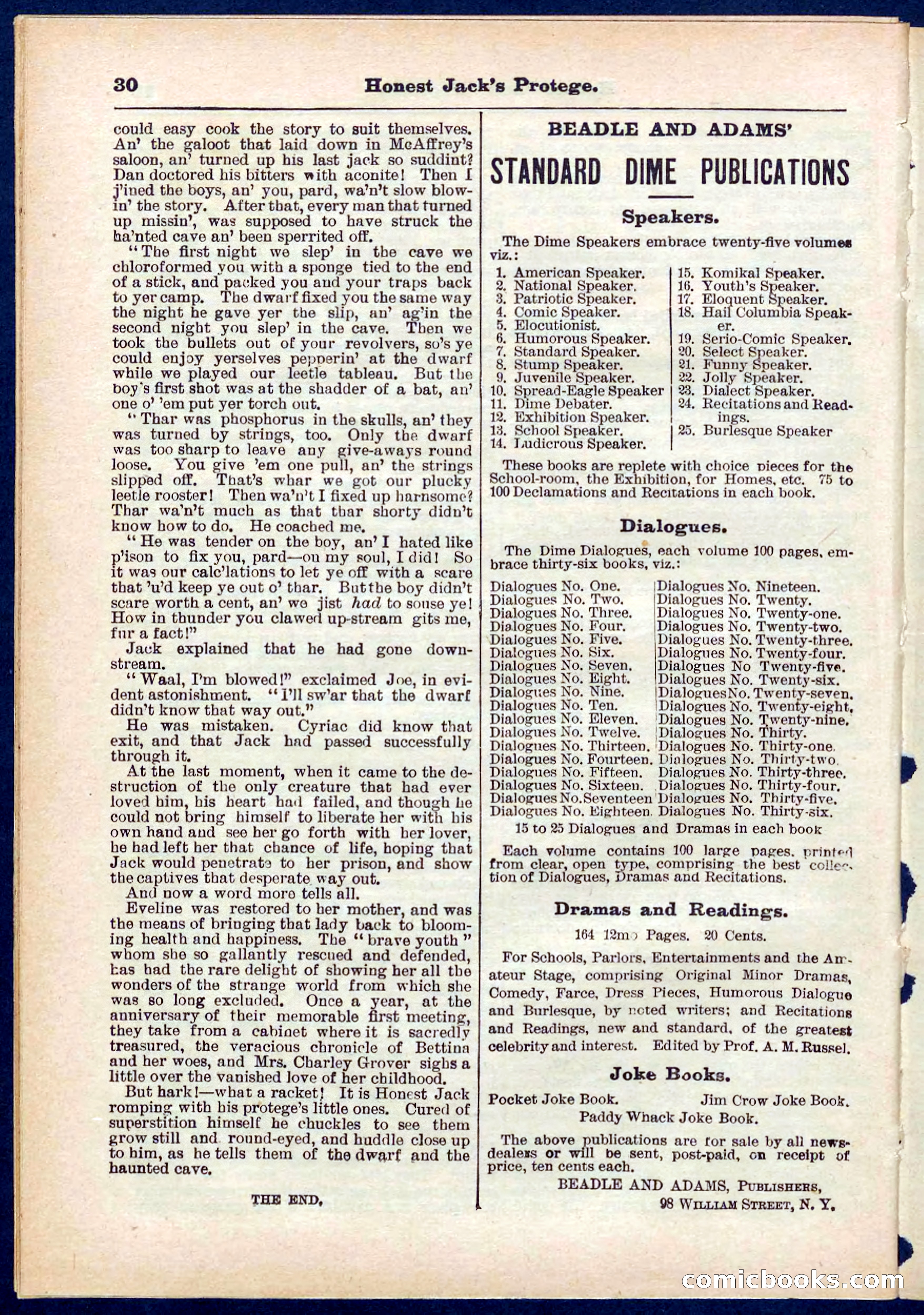 Beadle's Pocket Library No. 313 — page 30 of 32