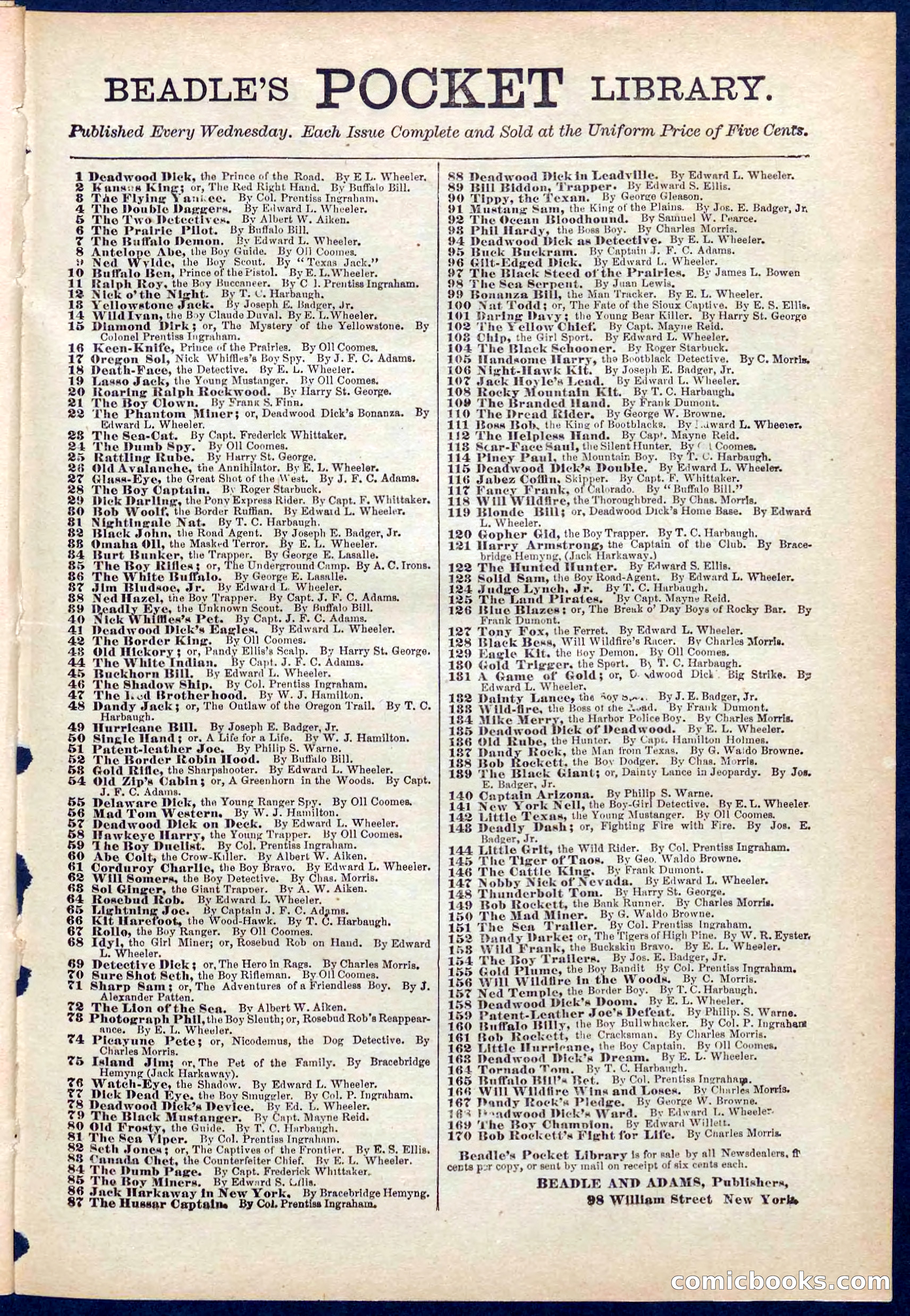 Beadle's Pocket Library No. 313 — page 31 of 32