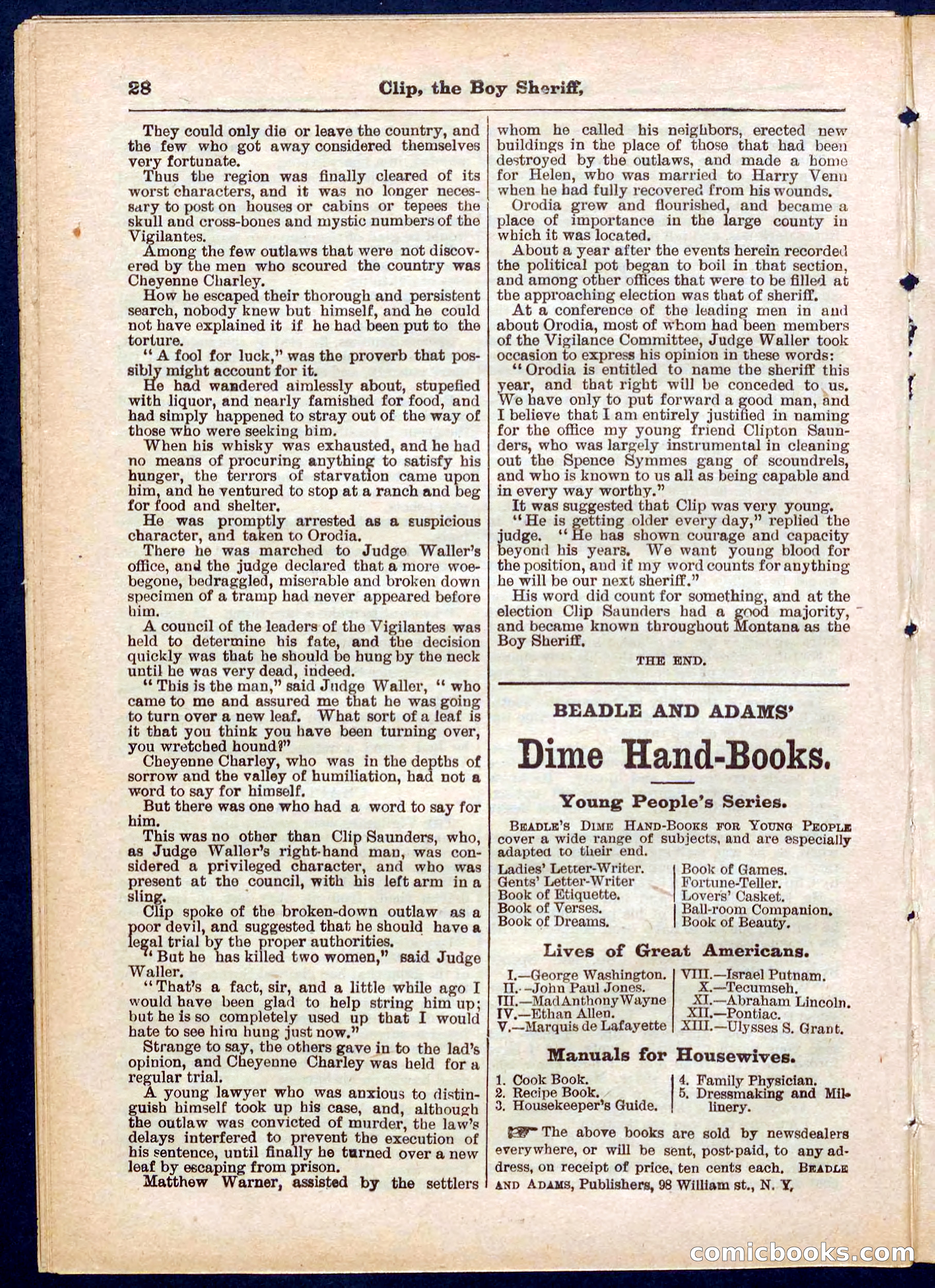 Beadle's Pocket Library No. 314 — page 28 of 32