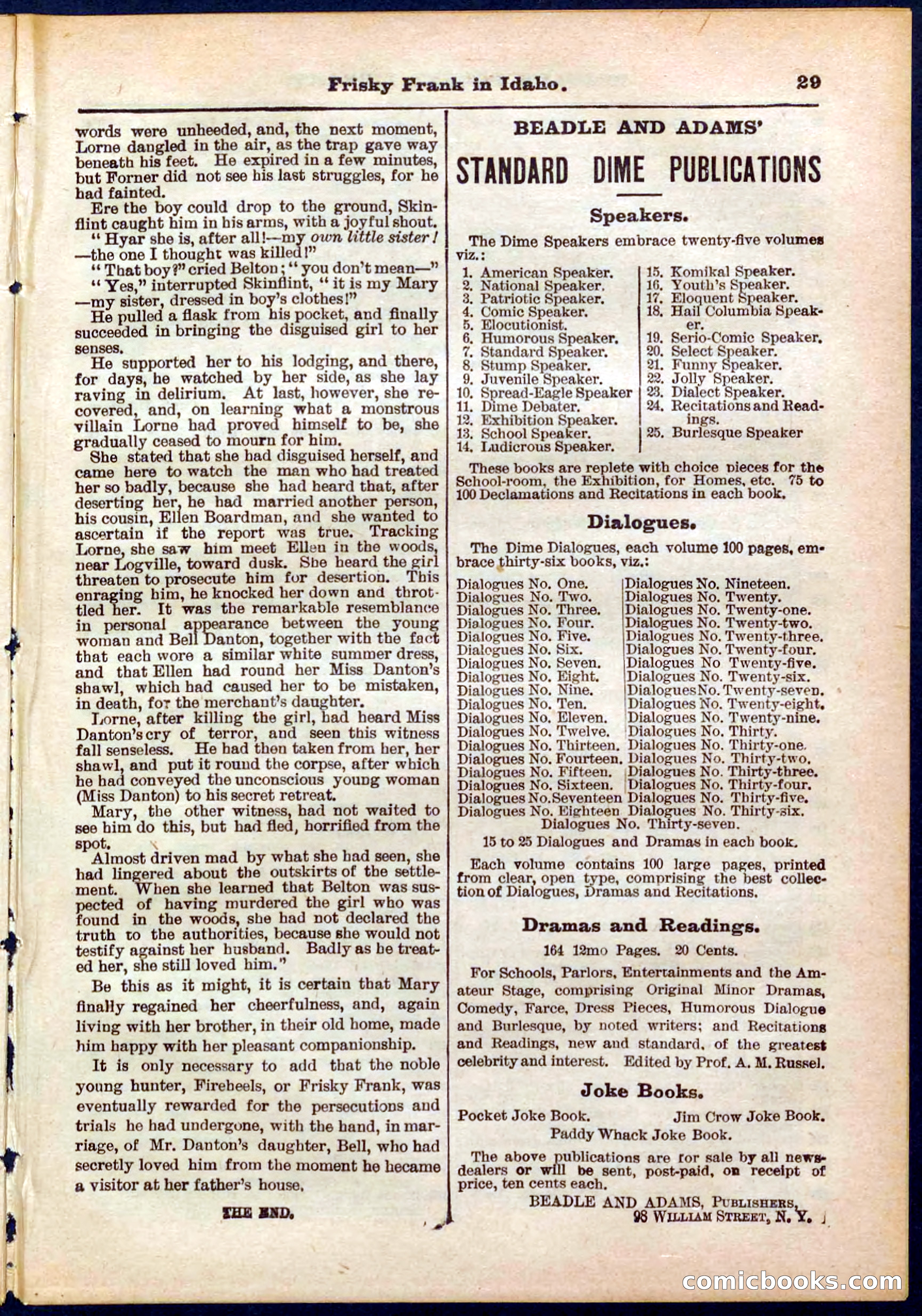 Beadle's Pocket Library No. 319 — page 29 of 32