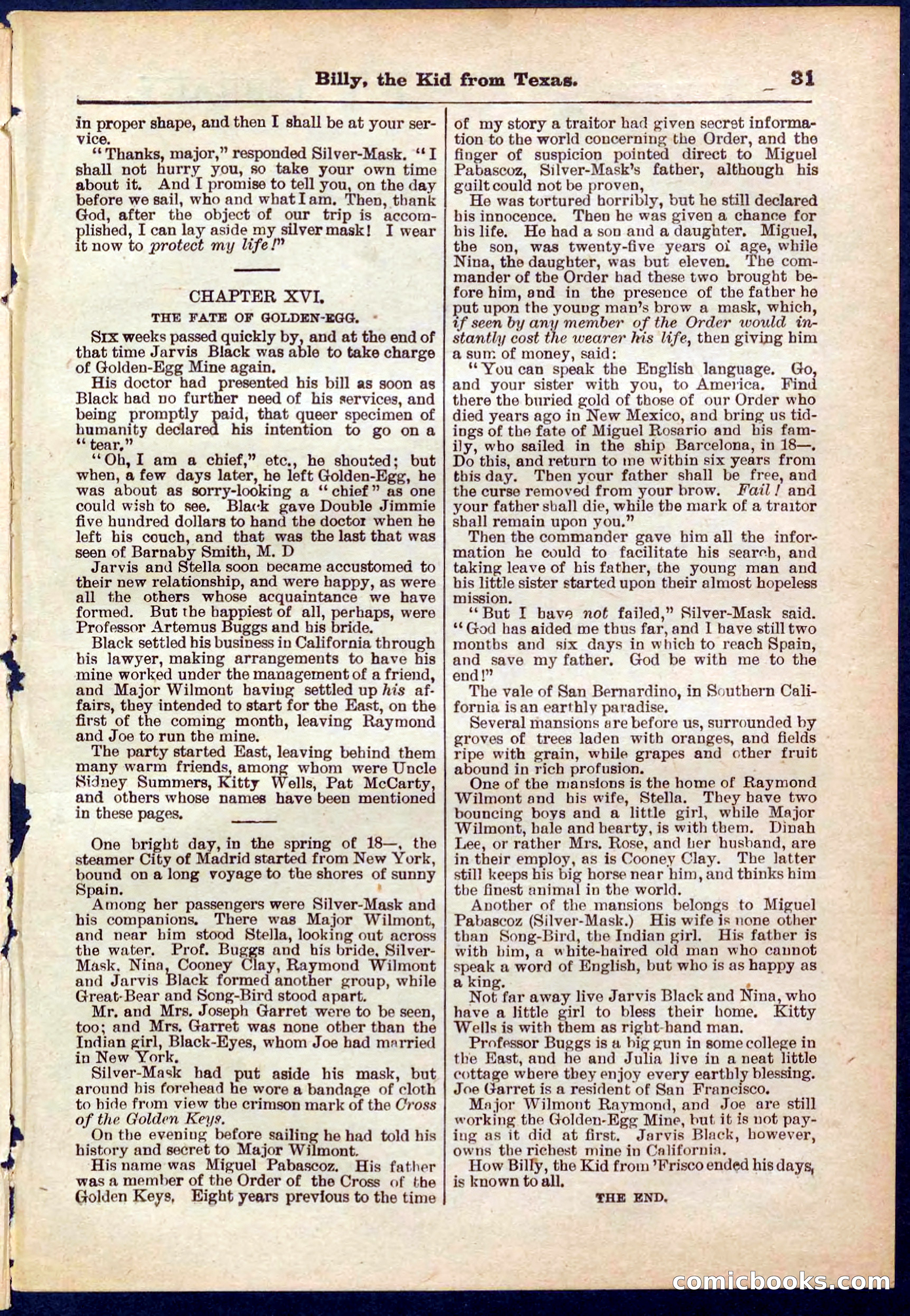 Beadle's Pocket Library No. 321 — page 31 of 32