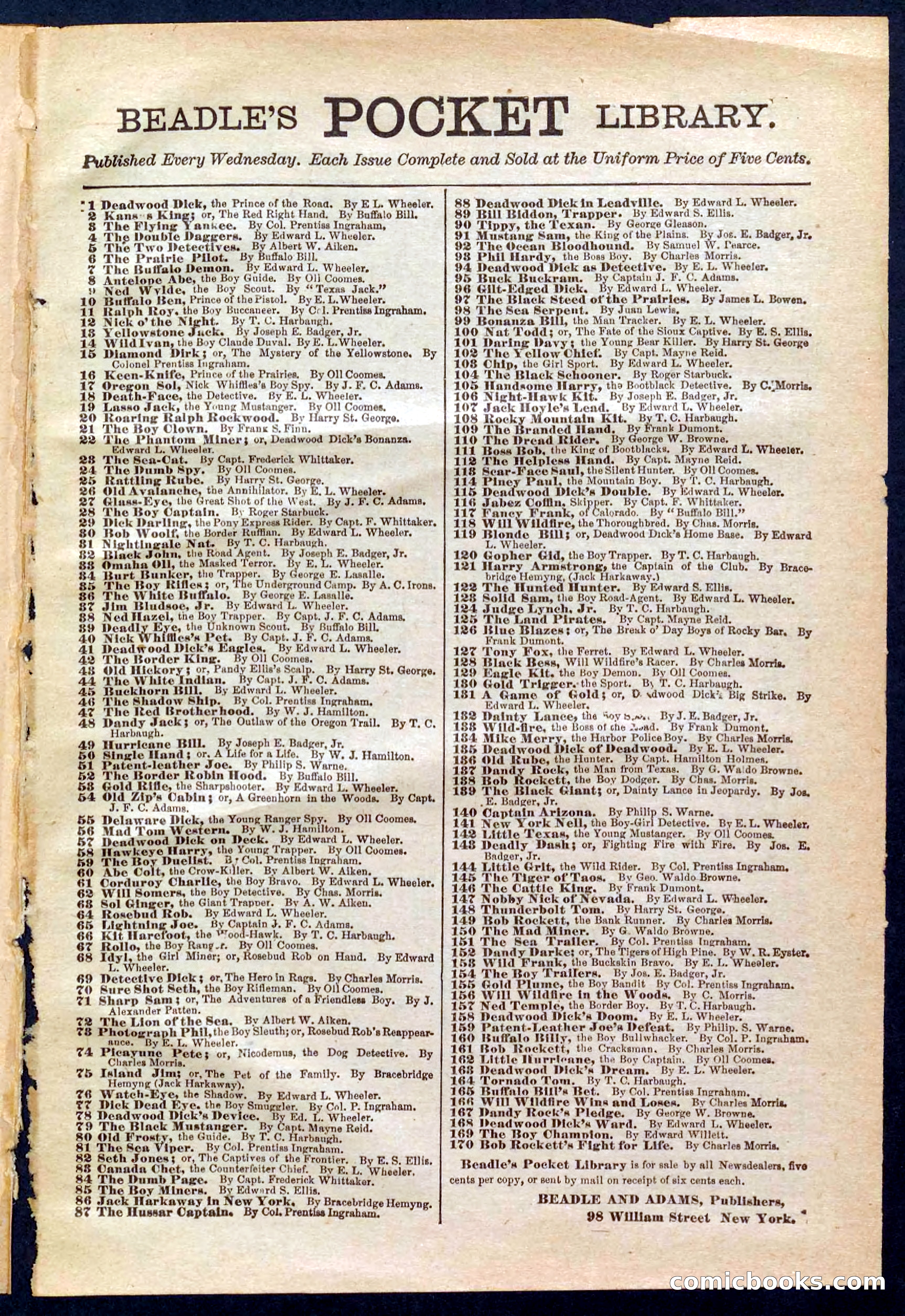 Beadle's Pocket Library No. 325 — page 31 of 32