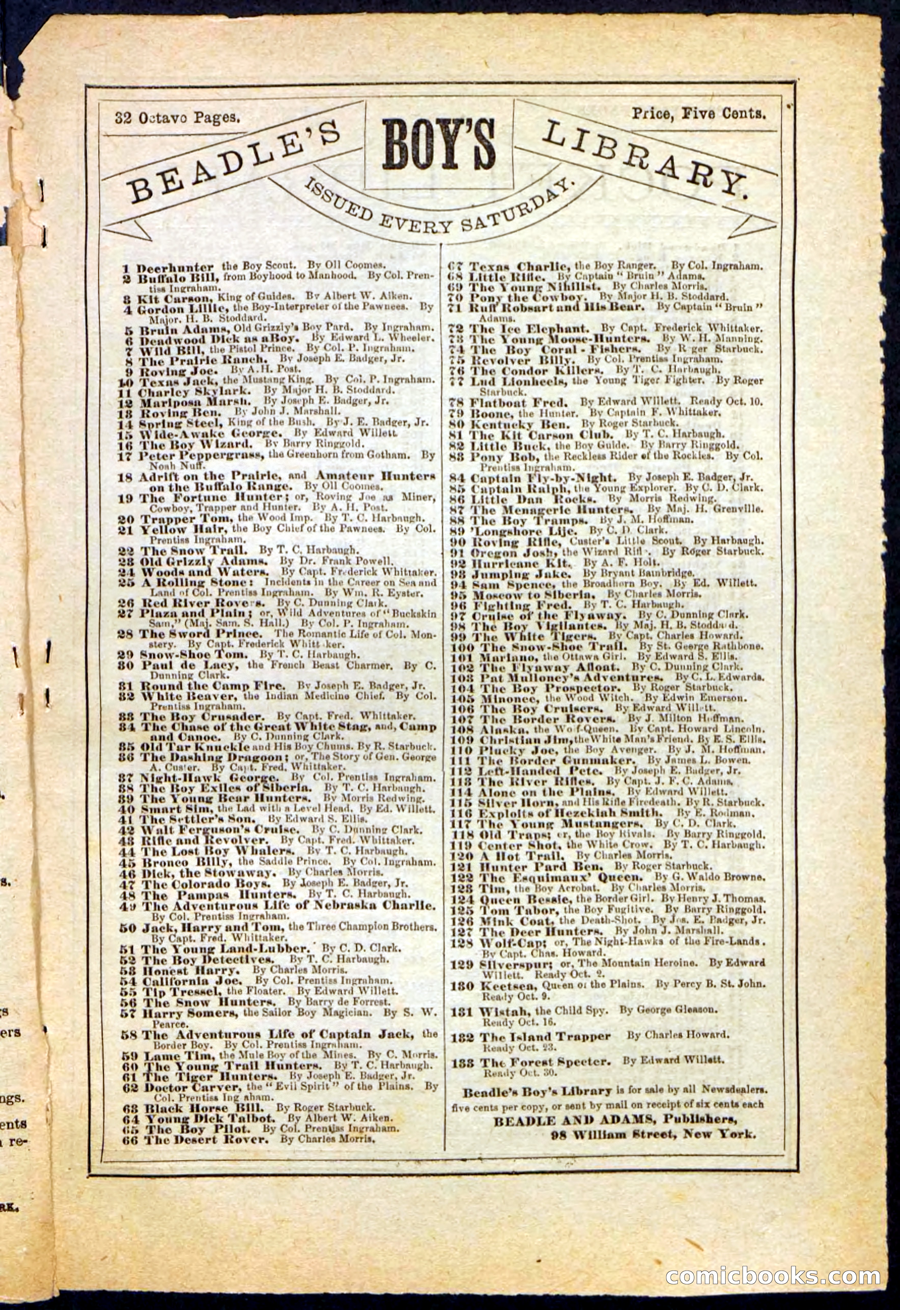 Beadle's Pocket Library, Vol. IV, No. 41 — page 31 of 32