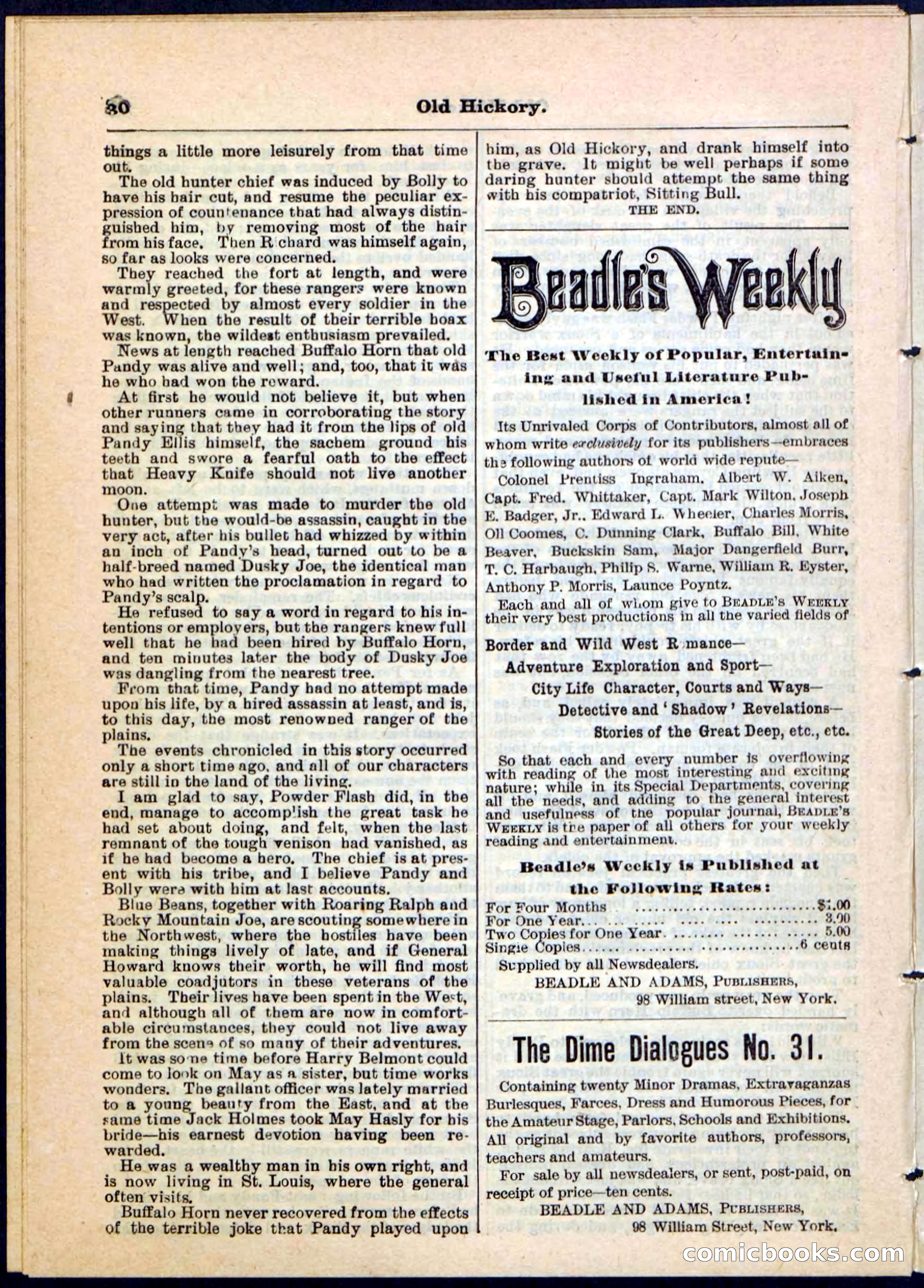 Beadle's Pocket Library, Vol. IV, No. 43 — page 30 of 32