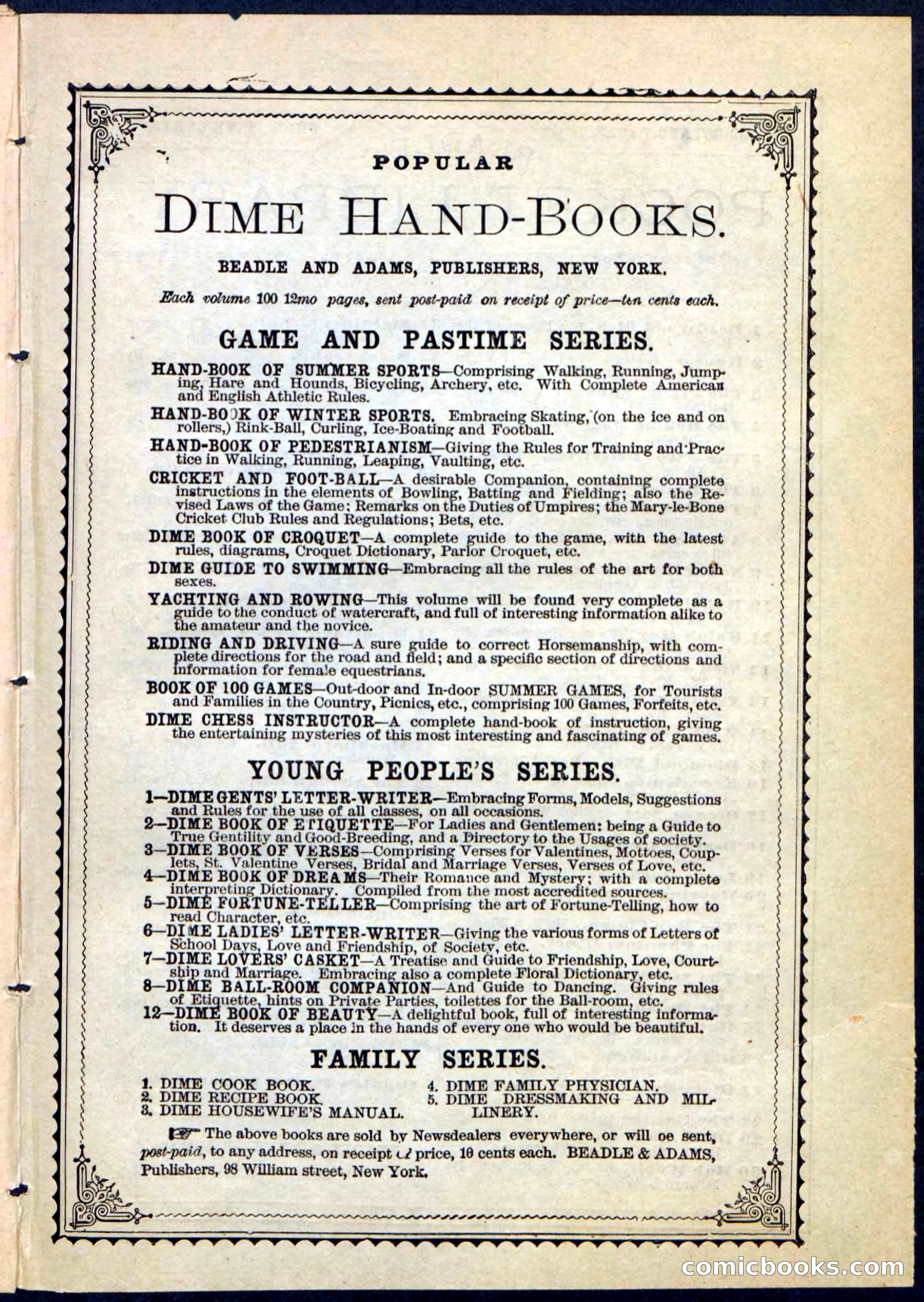 Beadle's Pocket Library, Vol. IV, No. 43 — page 31 of 32