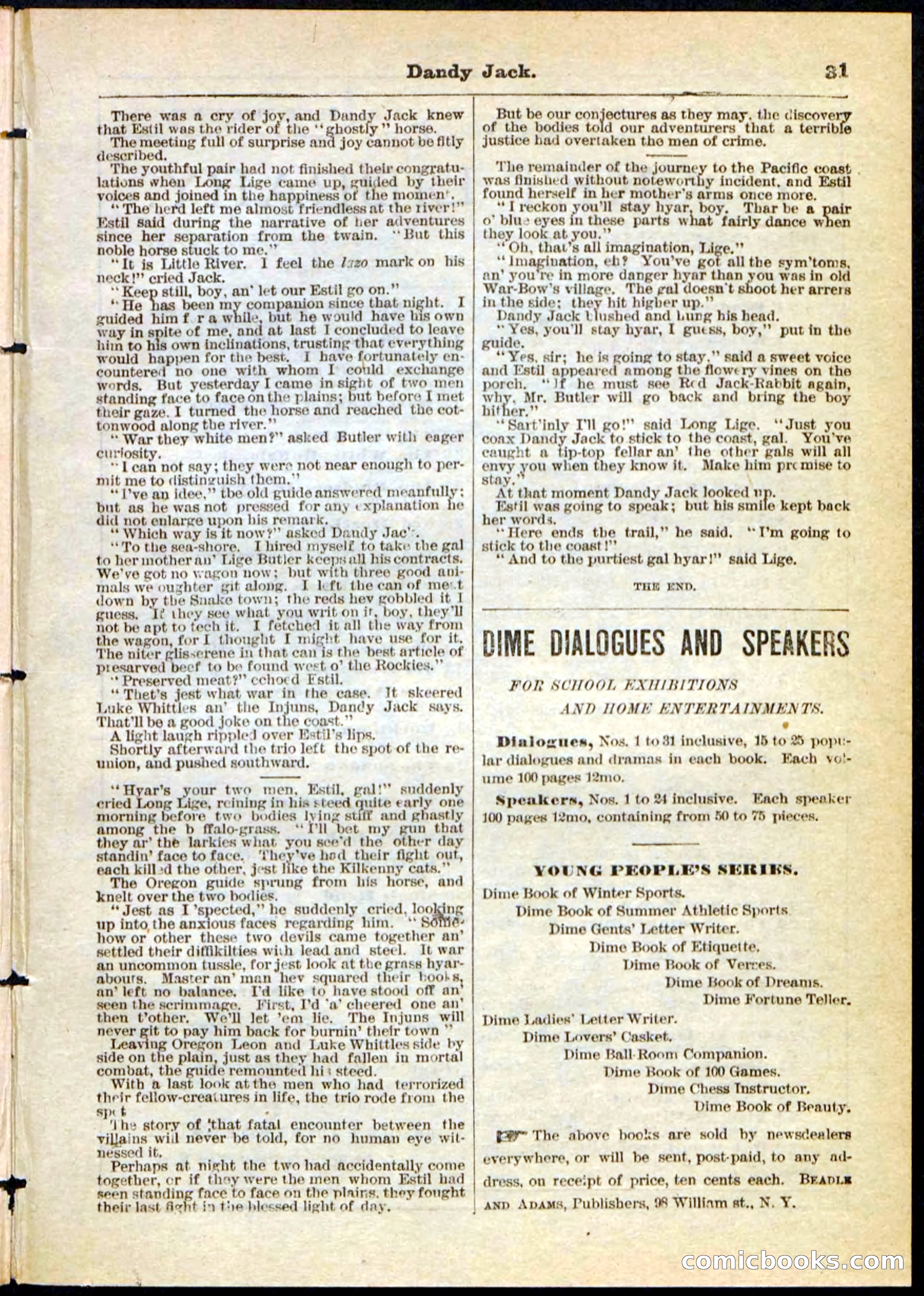 Beadle's Pocket Library No. 48 — page 31 of 32
