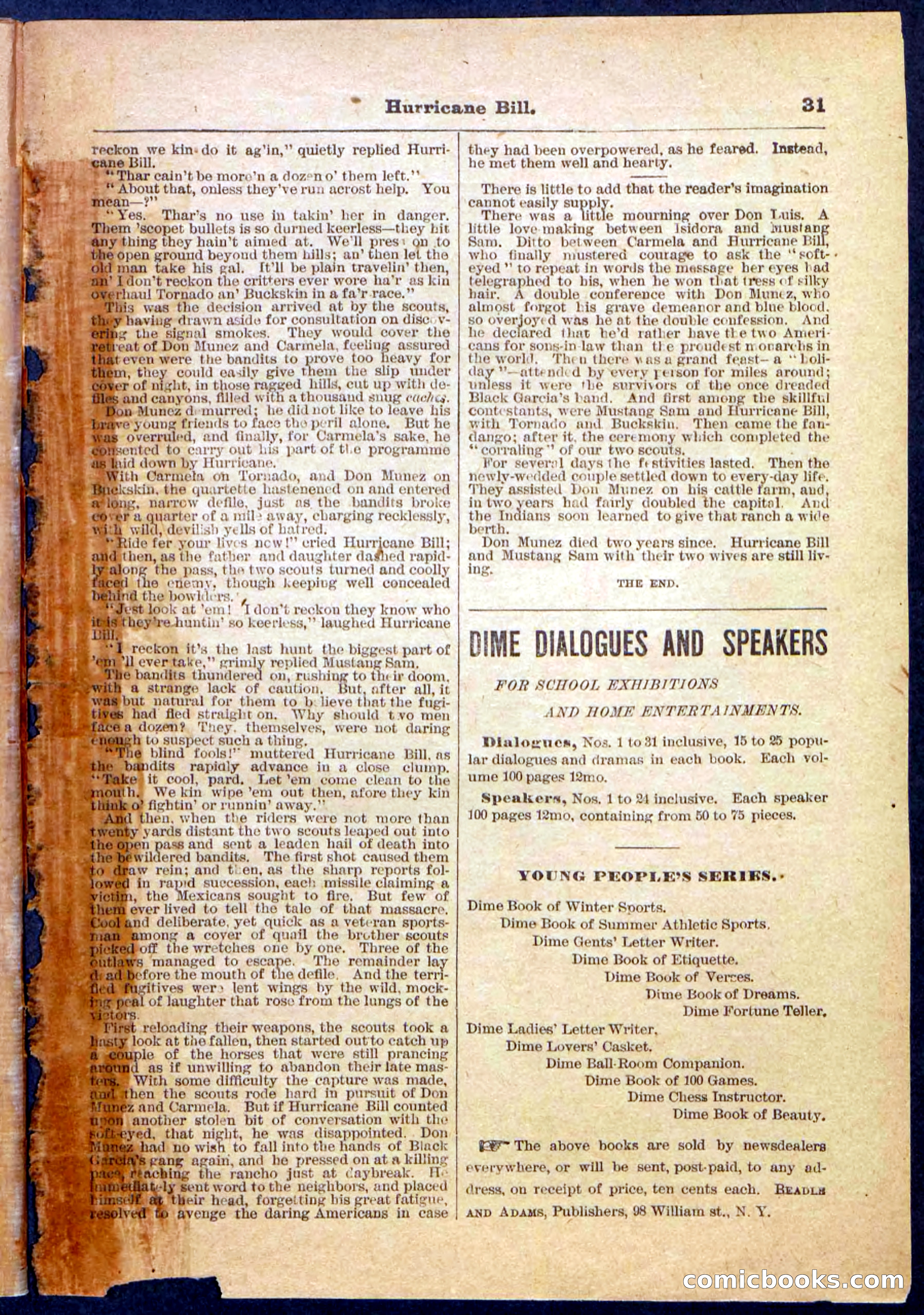 Beadle's Pocket Library, Vol. IV, No. 49 — page 31 of 32