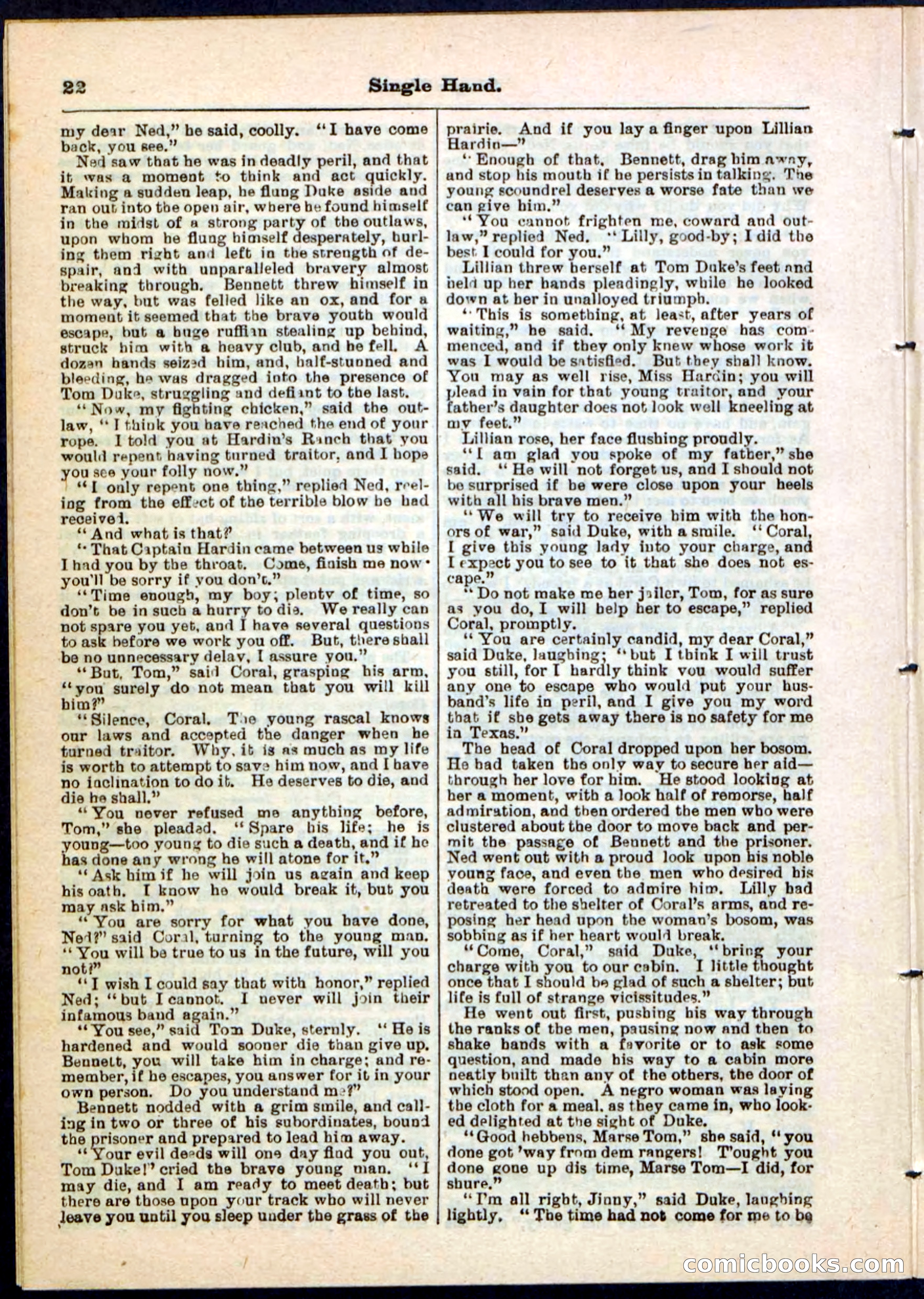 Beadle's Pocket Library No. 50 — page 22 of 32