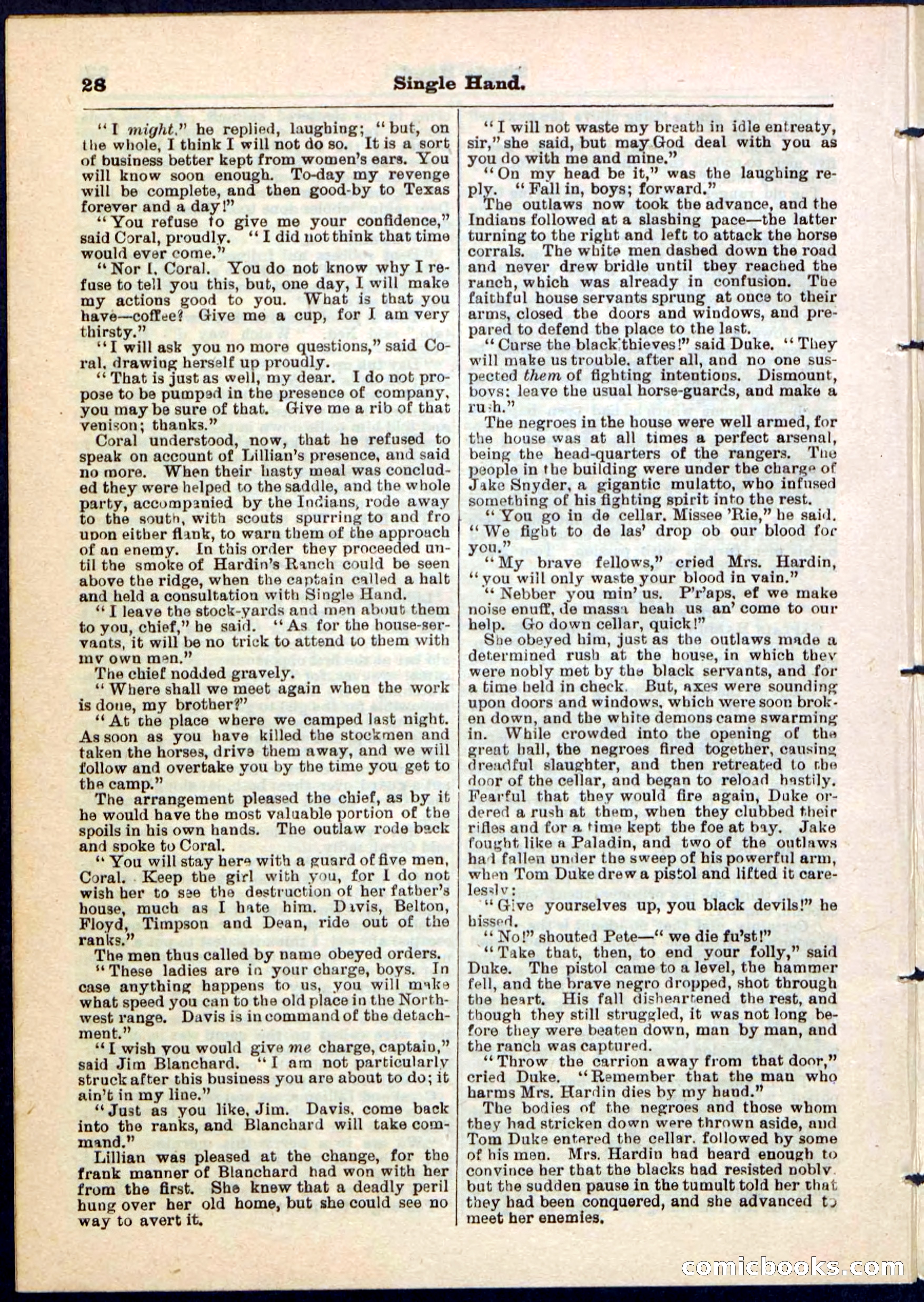 Beadle's Pocket Library No. 50 — page 28 of 32