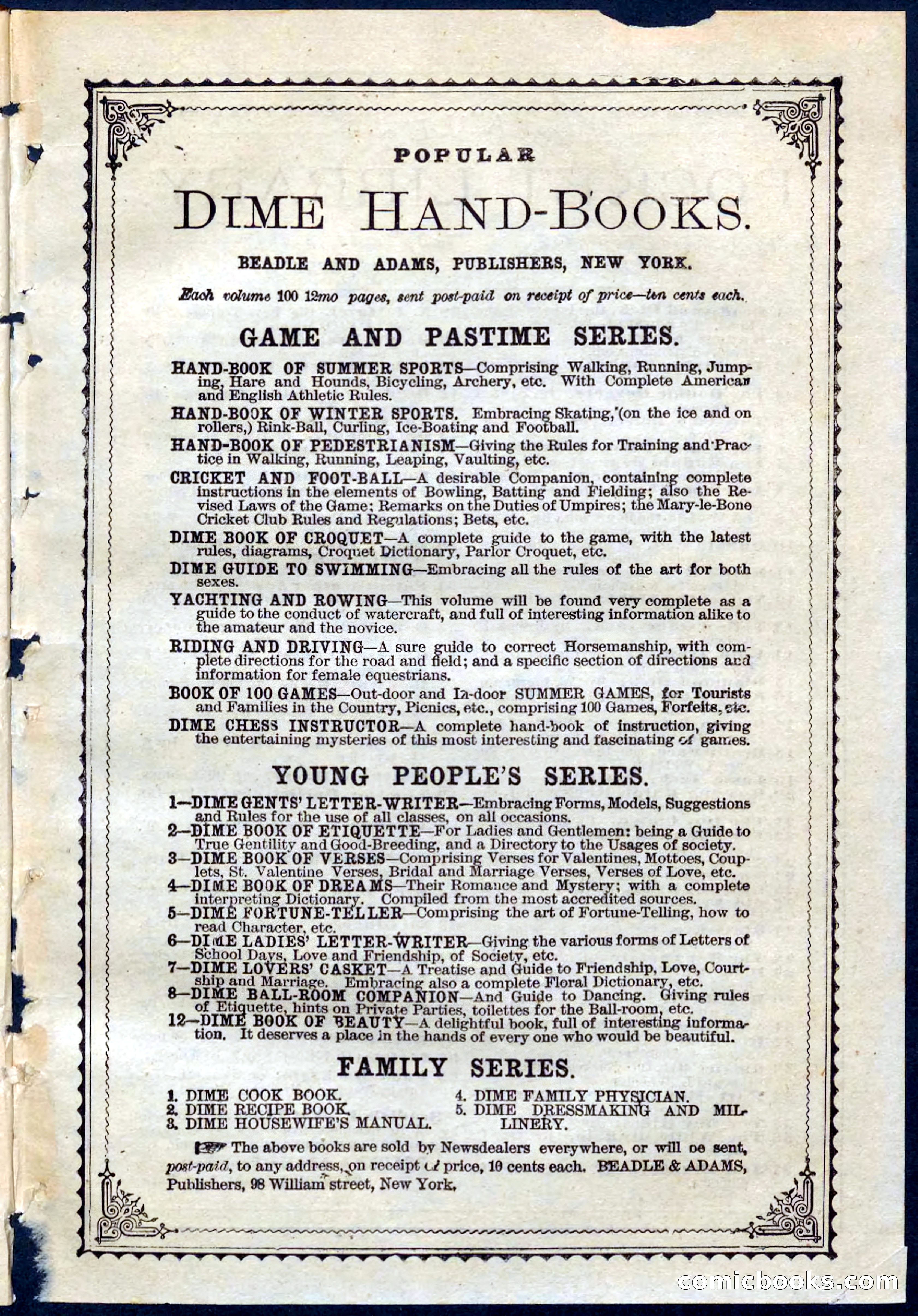Beadle's Pocket Library No. 54 — page 31 of 32