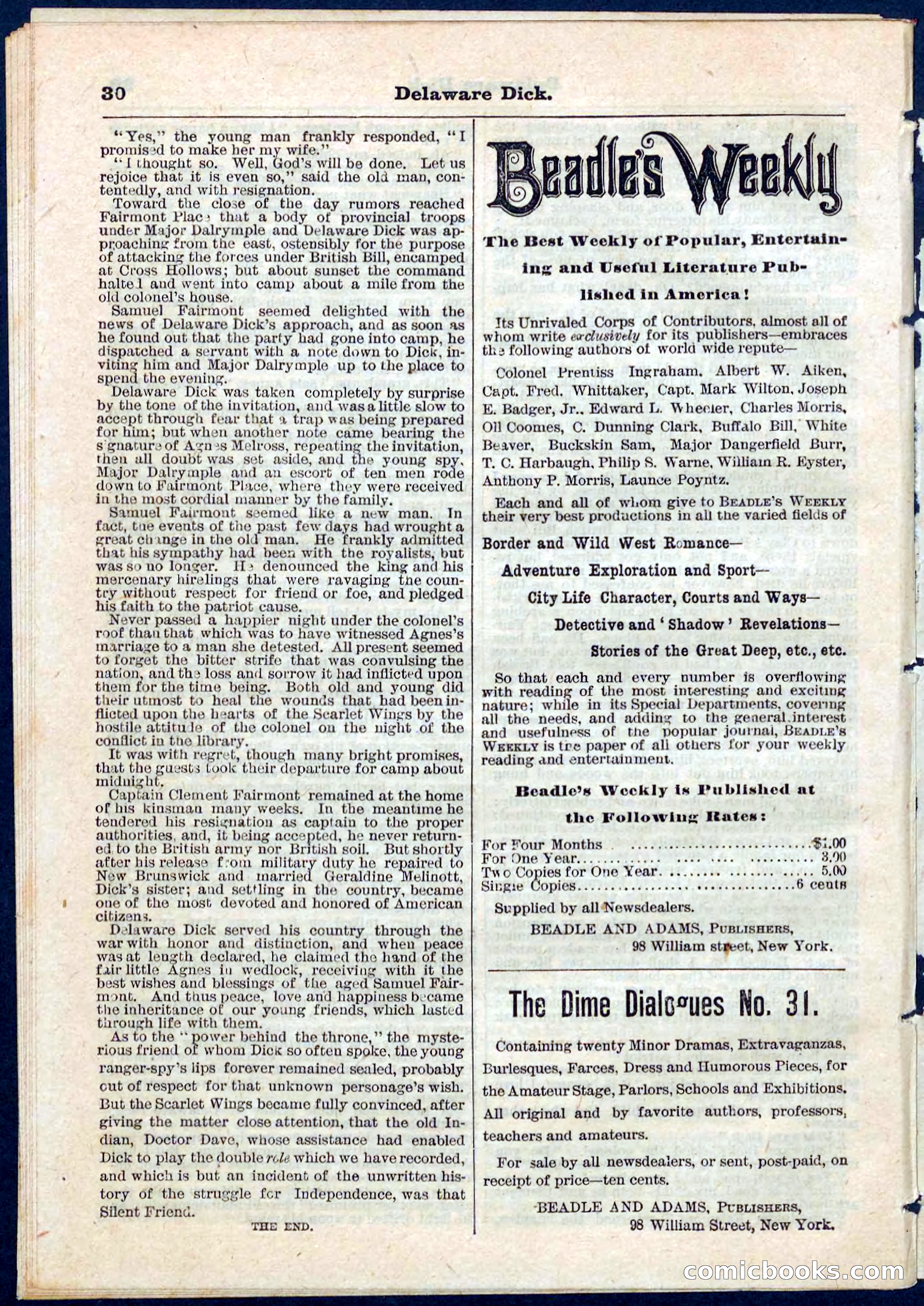 Beadle's Pocket Library, No. 55 — page 30 of 32
