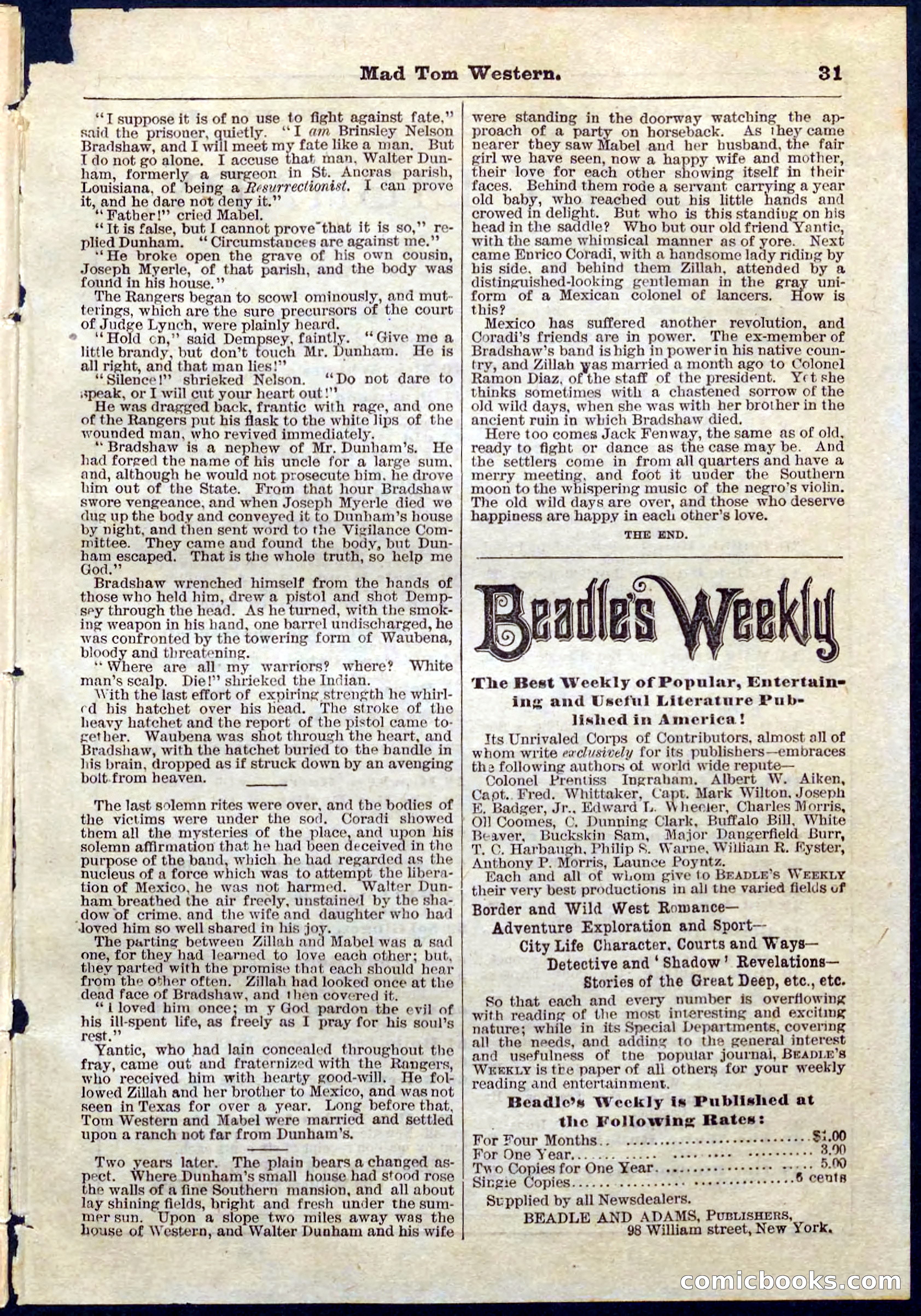 Beadle's Pocket Library No. 56 — page 31 of 32