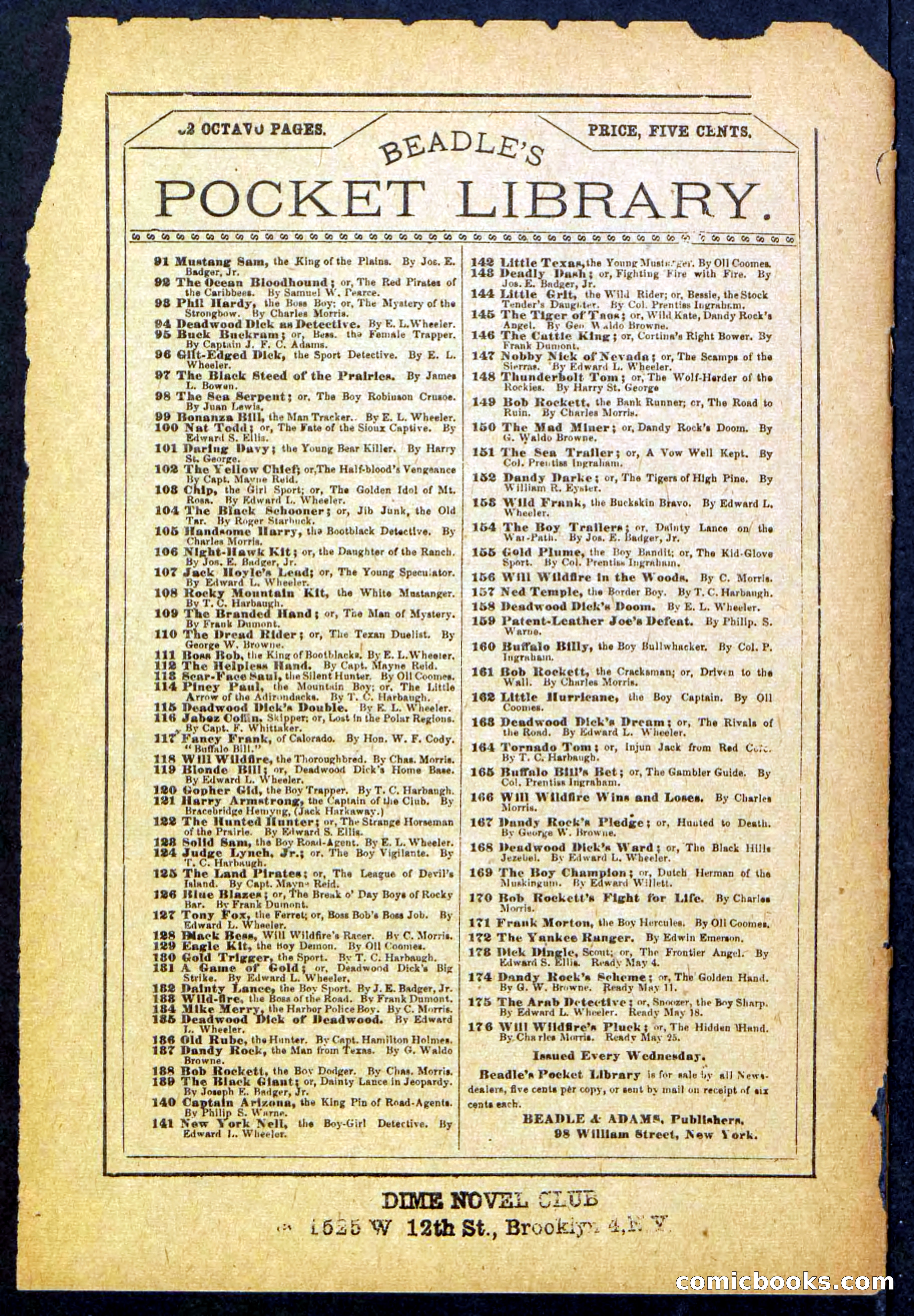 Beadle's Pocket Library, No. 57 — page 32 of 32