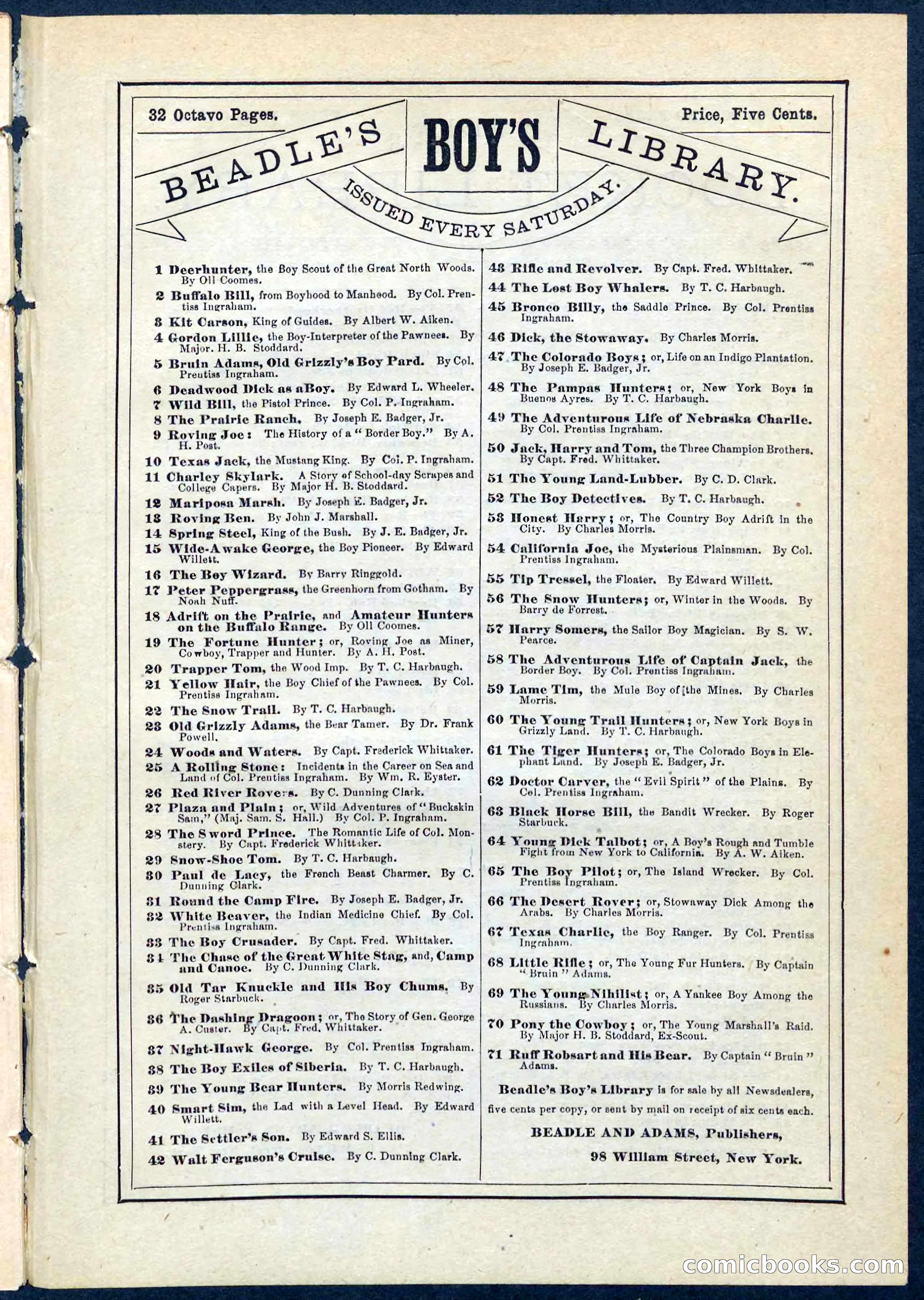 Beadle's Pocket Library No. 76 — page 31 of 32