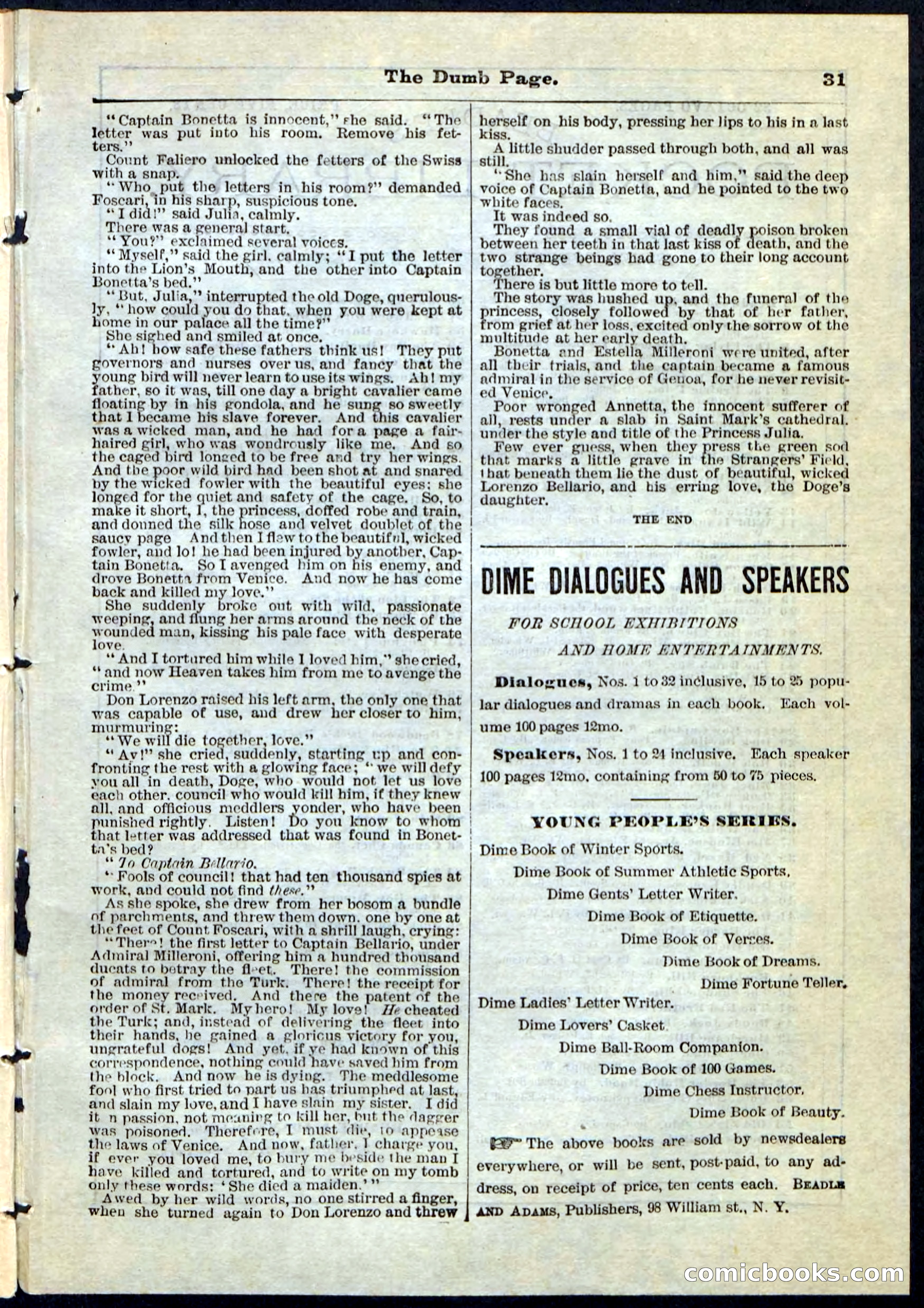 Beadle's Pocket Library No. 84 — page 31 of 32