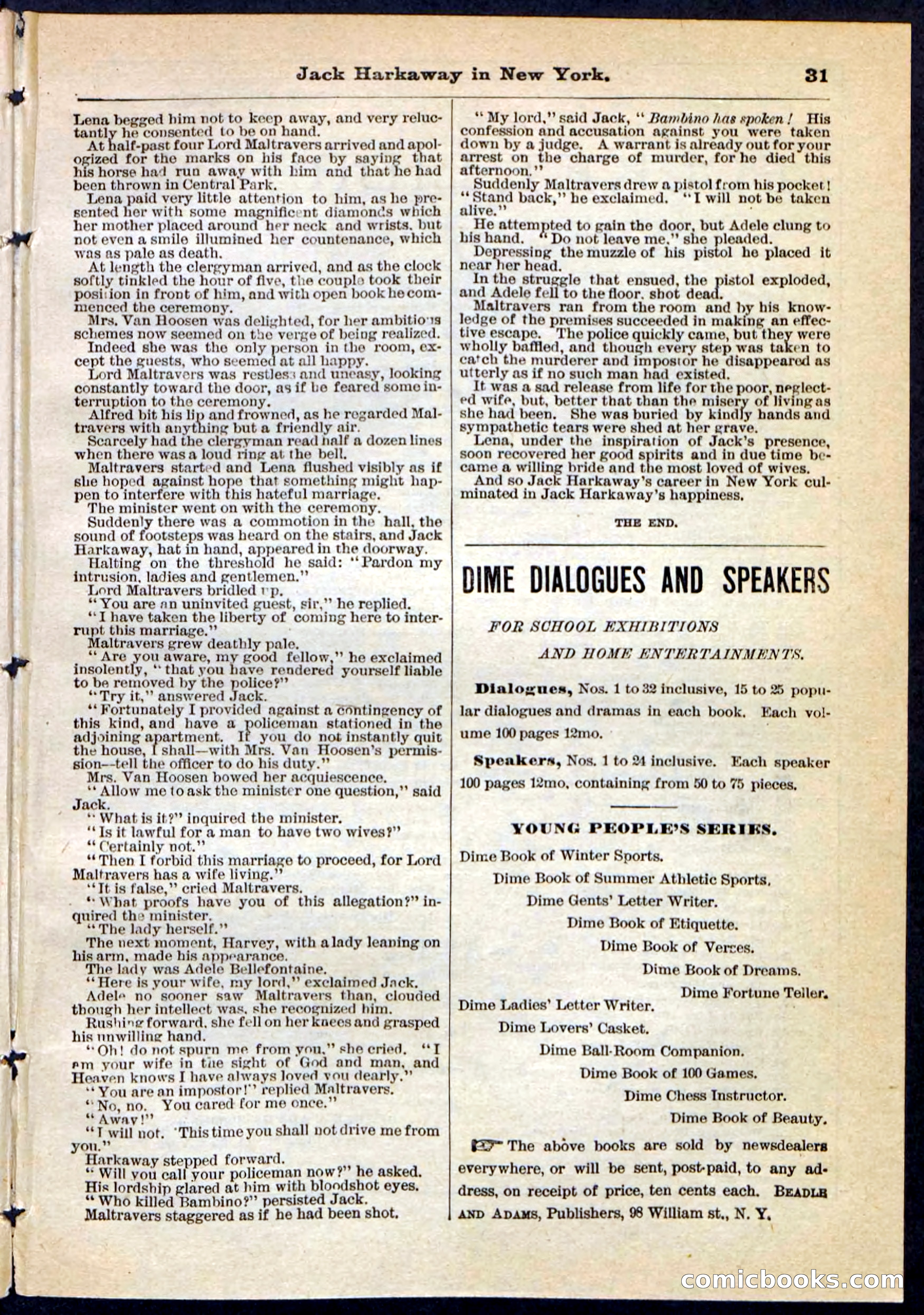 Beadle's Pocket Library No. 86 — page 31 of 32