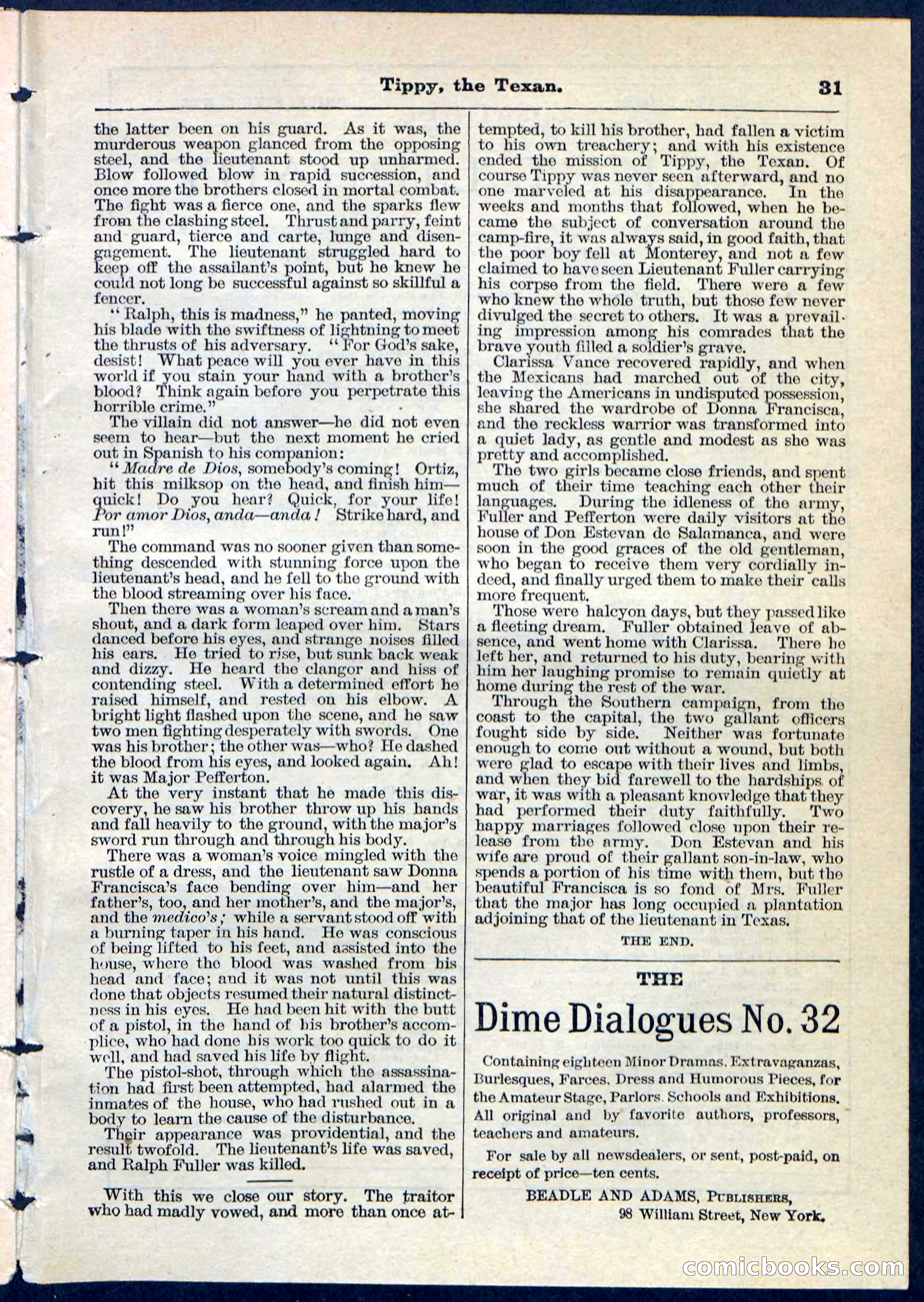 Beadle's Pocket Library No. 90 — page 31 of 32