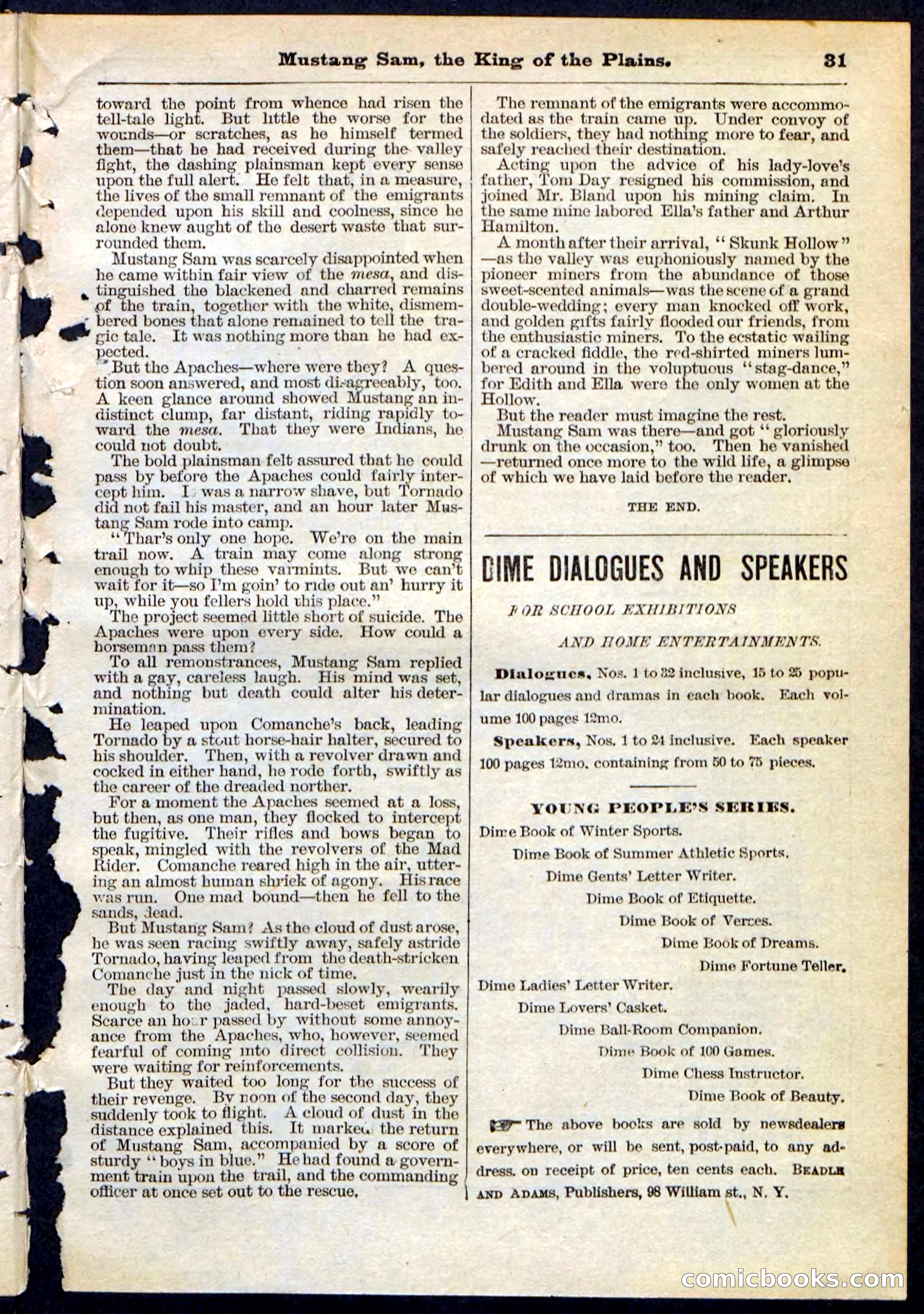 Beadle's Pocket Library No. 91 — page 31 of 32