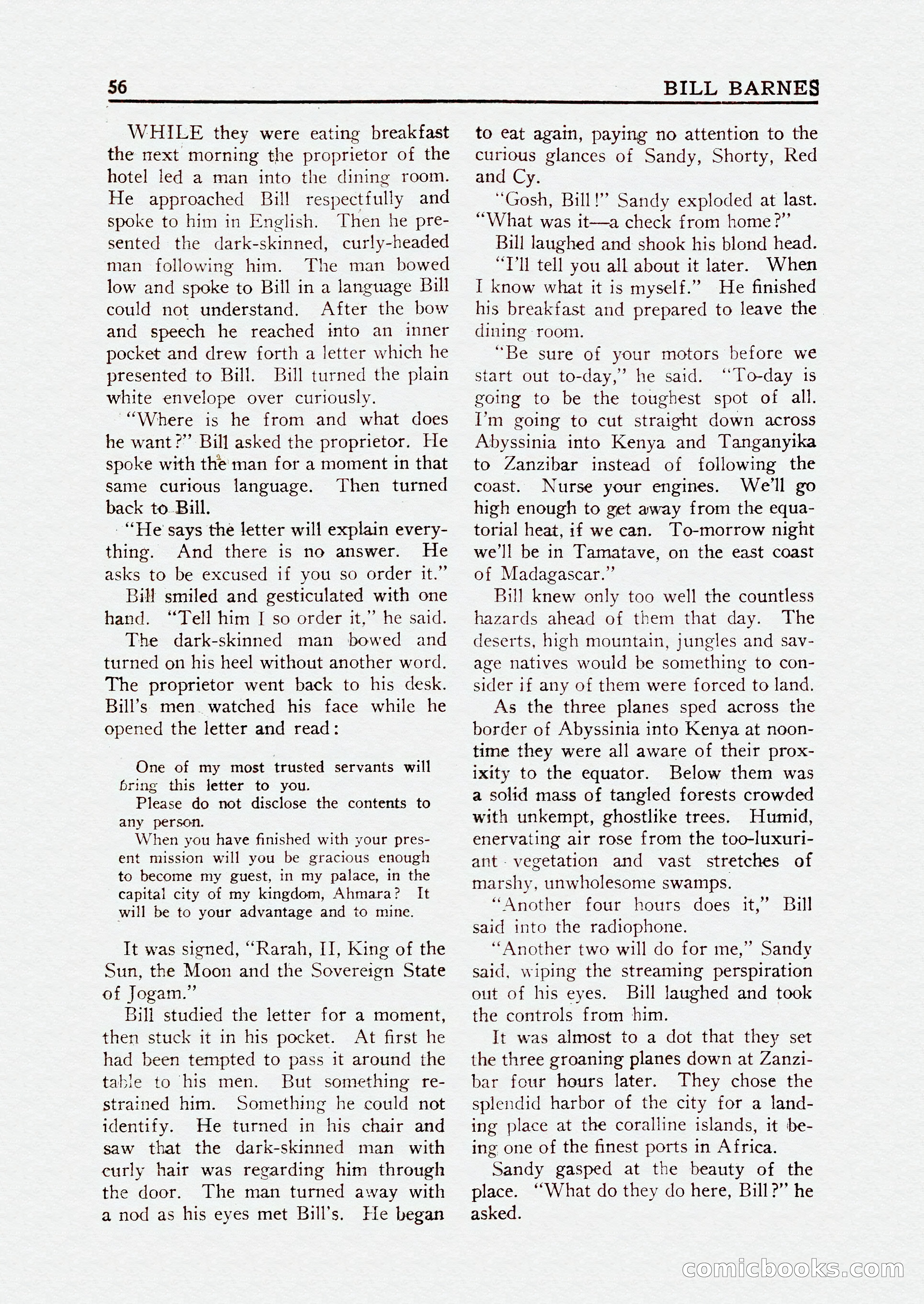Bill Barnes Air Adventurer, July 1935 — page 58 of 132