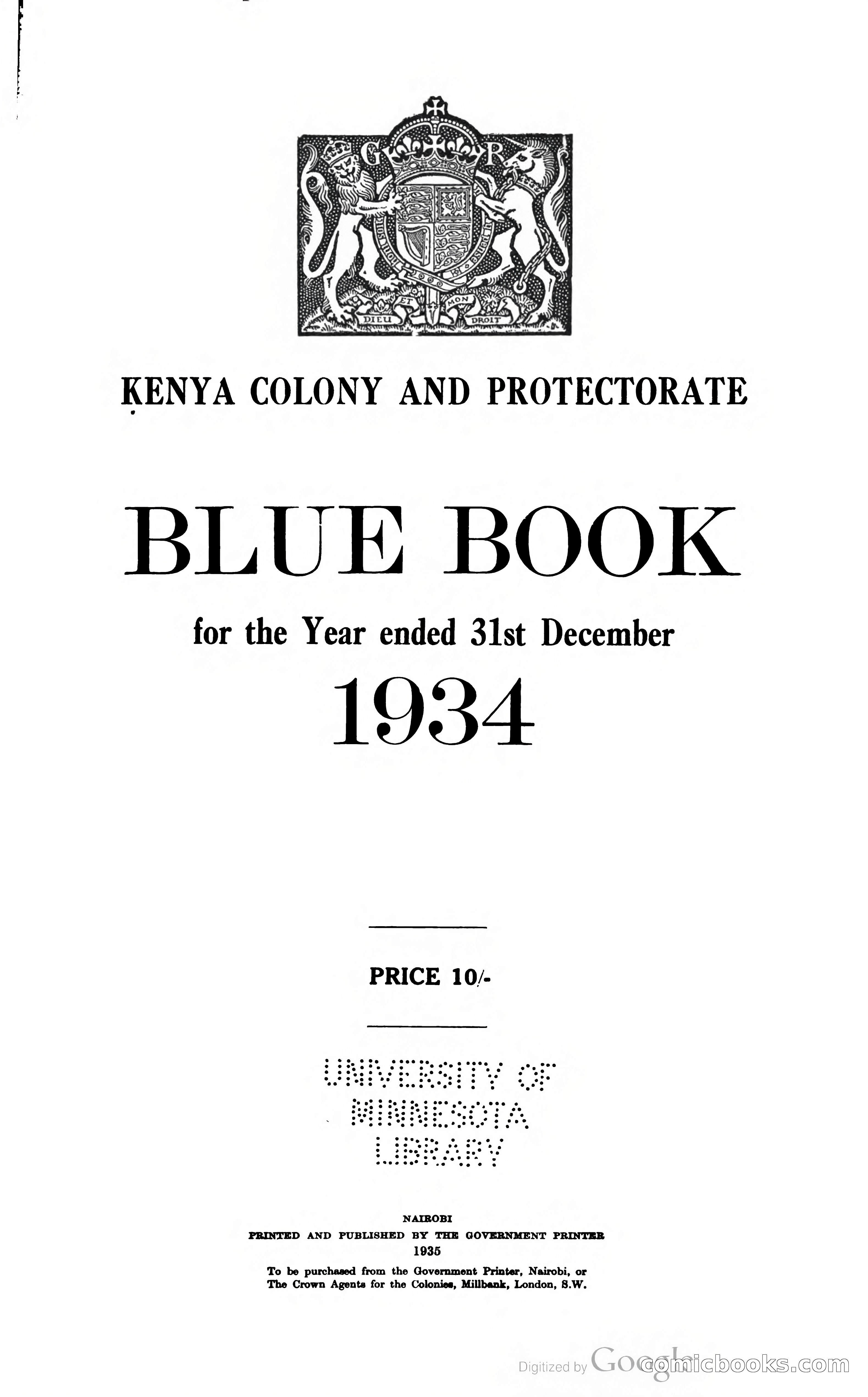 Kenya Colony and Protectorate Blue Book — page 6 of 400