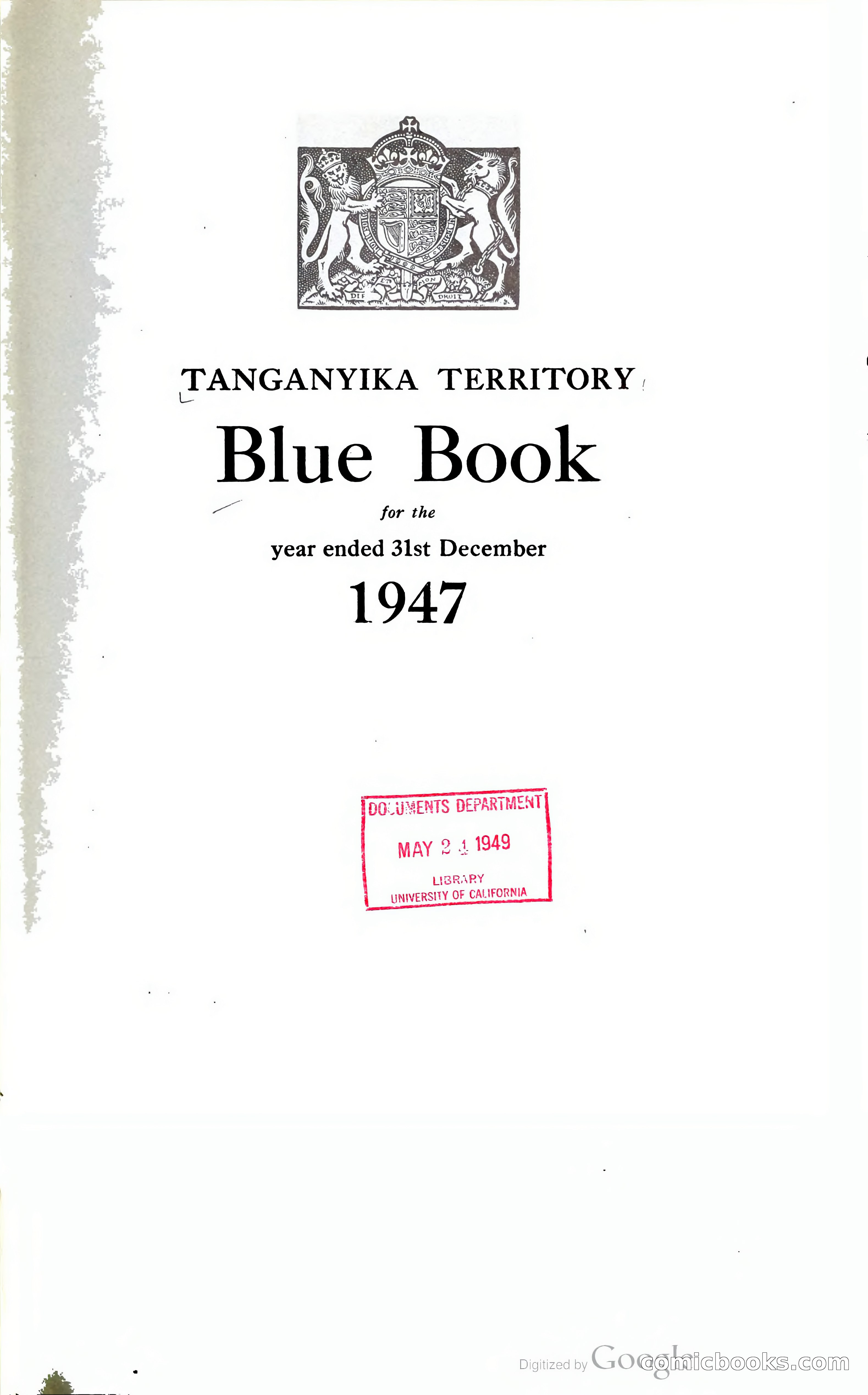 Tanganyika Territory Blue Book for the year ended 31st December 1947 — page 6 of 400