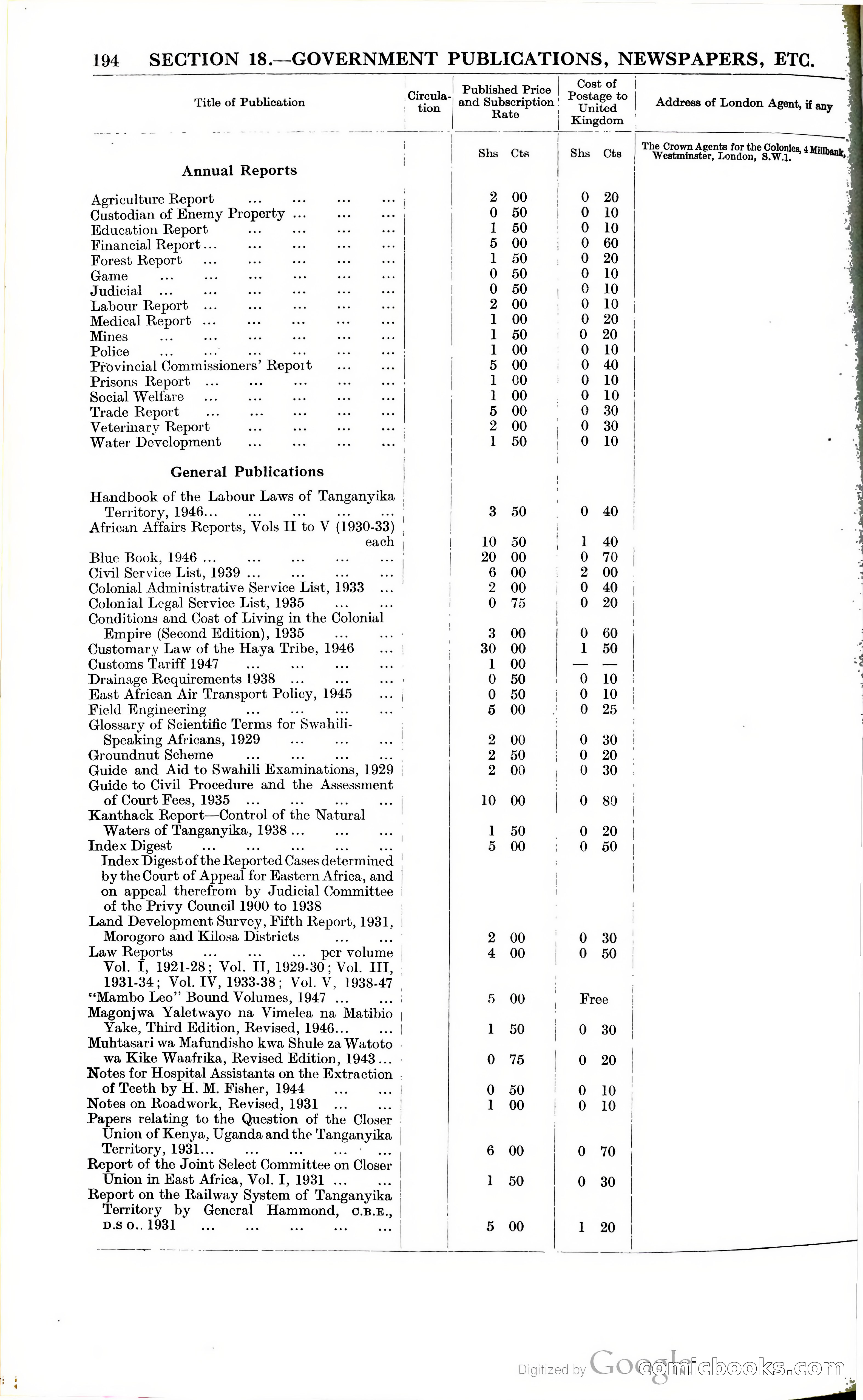 Tanganyika Territory Blue Book for the year ended 31st December 1947 — page 203 of 400