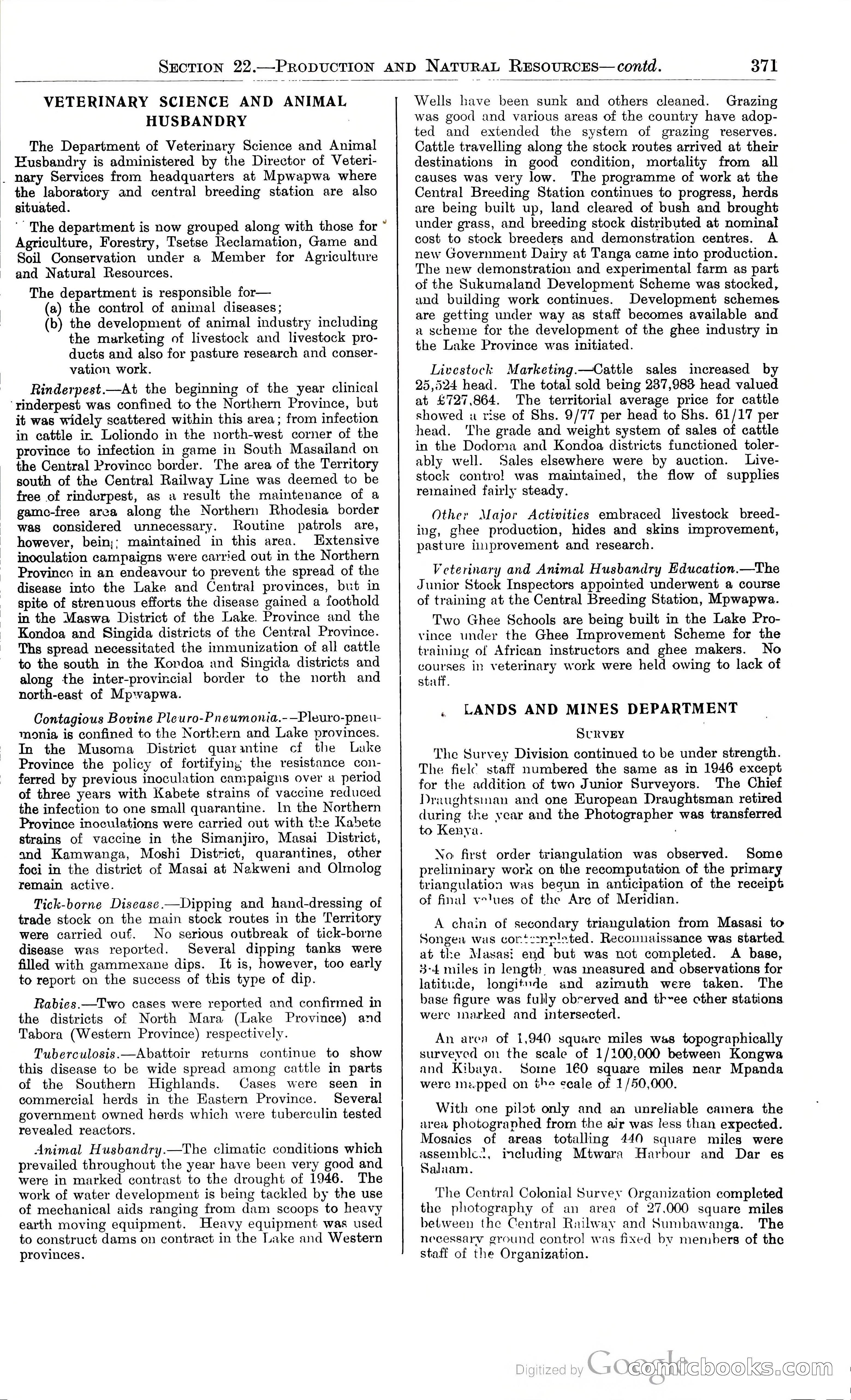 Tanganyika Territory Blue Book for the year ended 31st December 1947 — page 380 of 400
