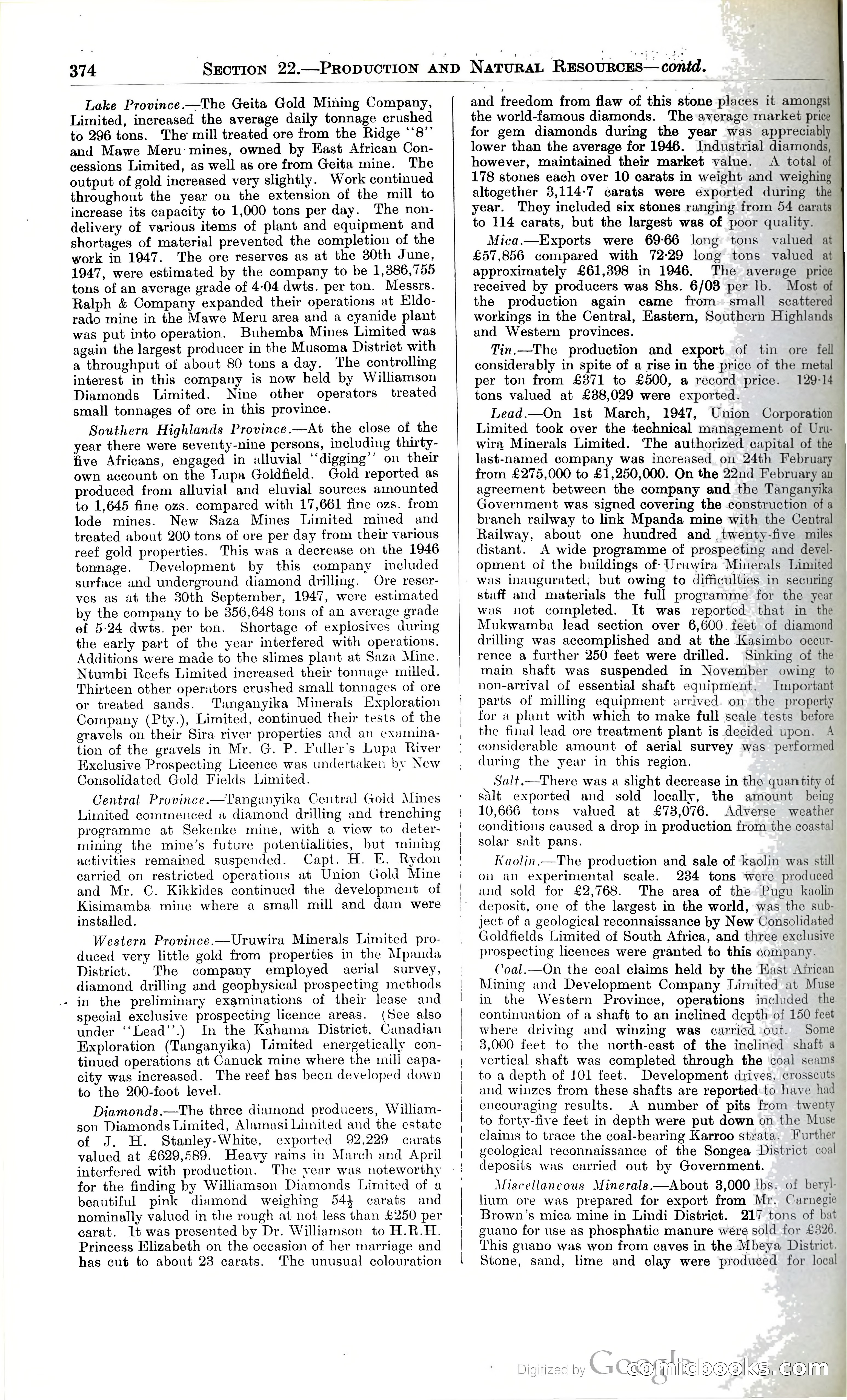 Tanganyika Territory Blue Book for the year ended 31st December 1947 — page 383 of 400