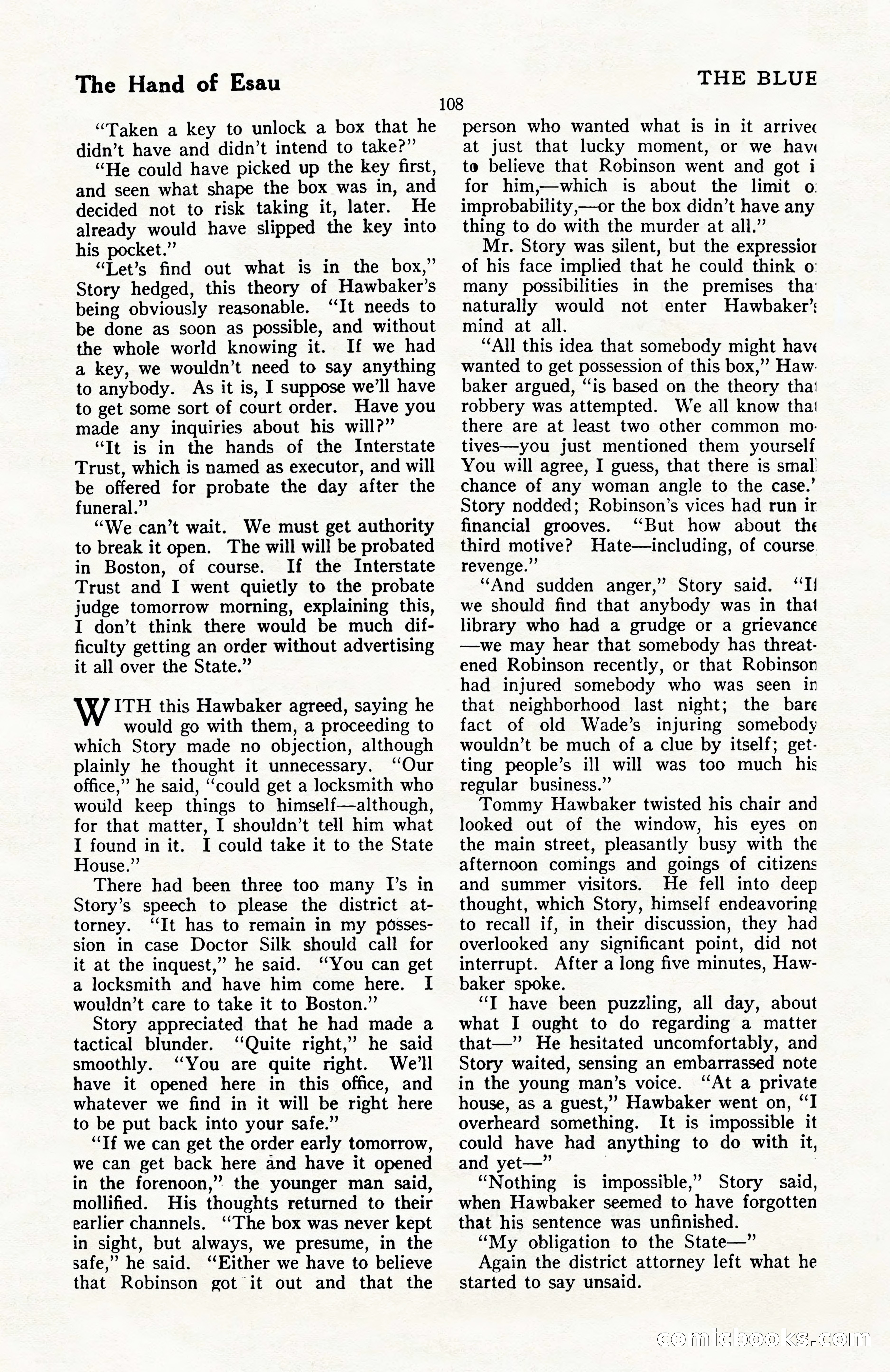 The Blue Book Magazine, April 1922 — page 114 of 212