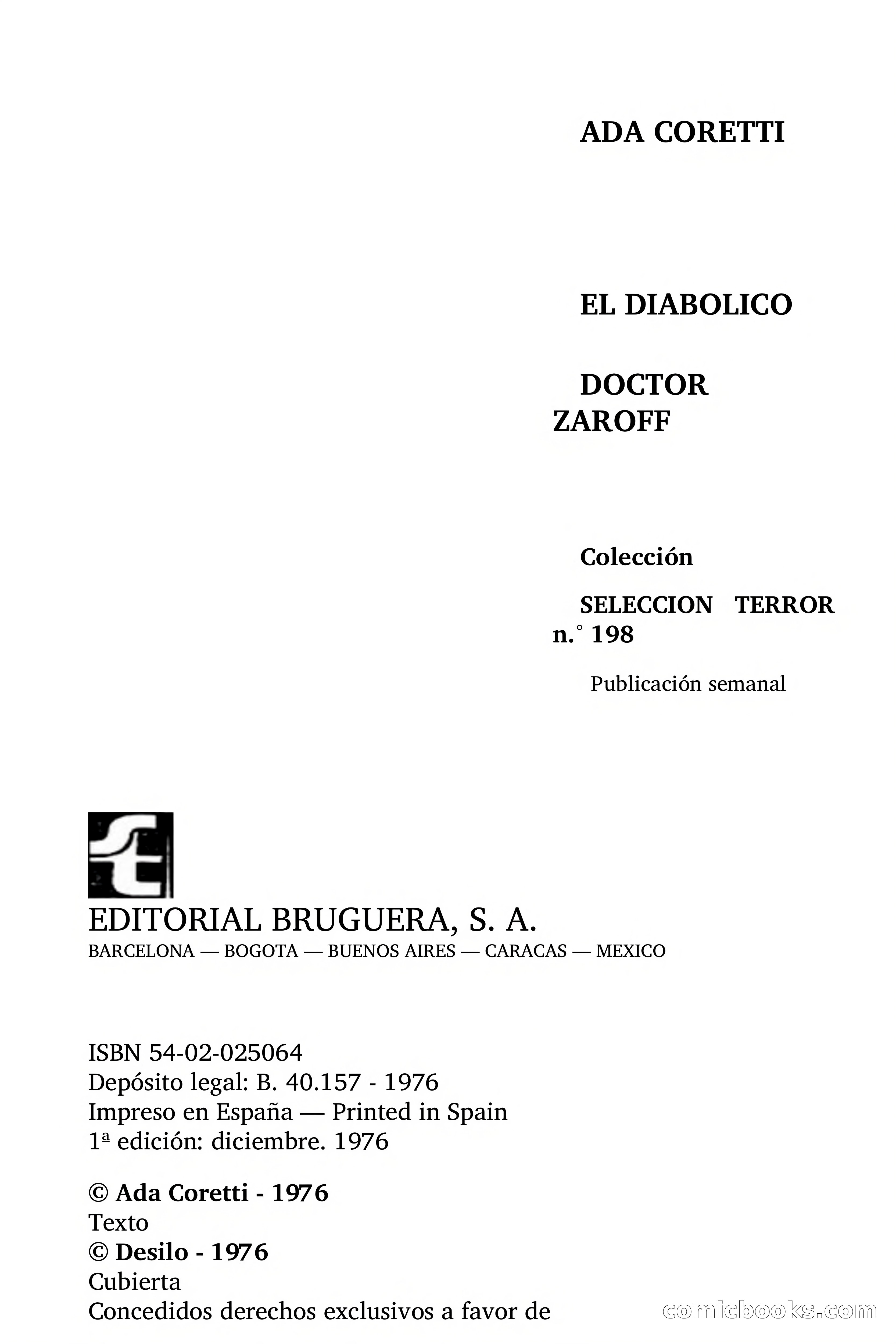 Selección Terror: El Diabólico Doctor Zaroff — page 3 of 69