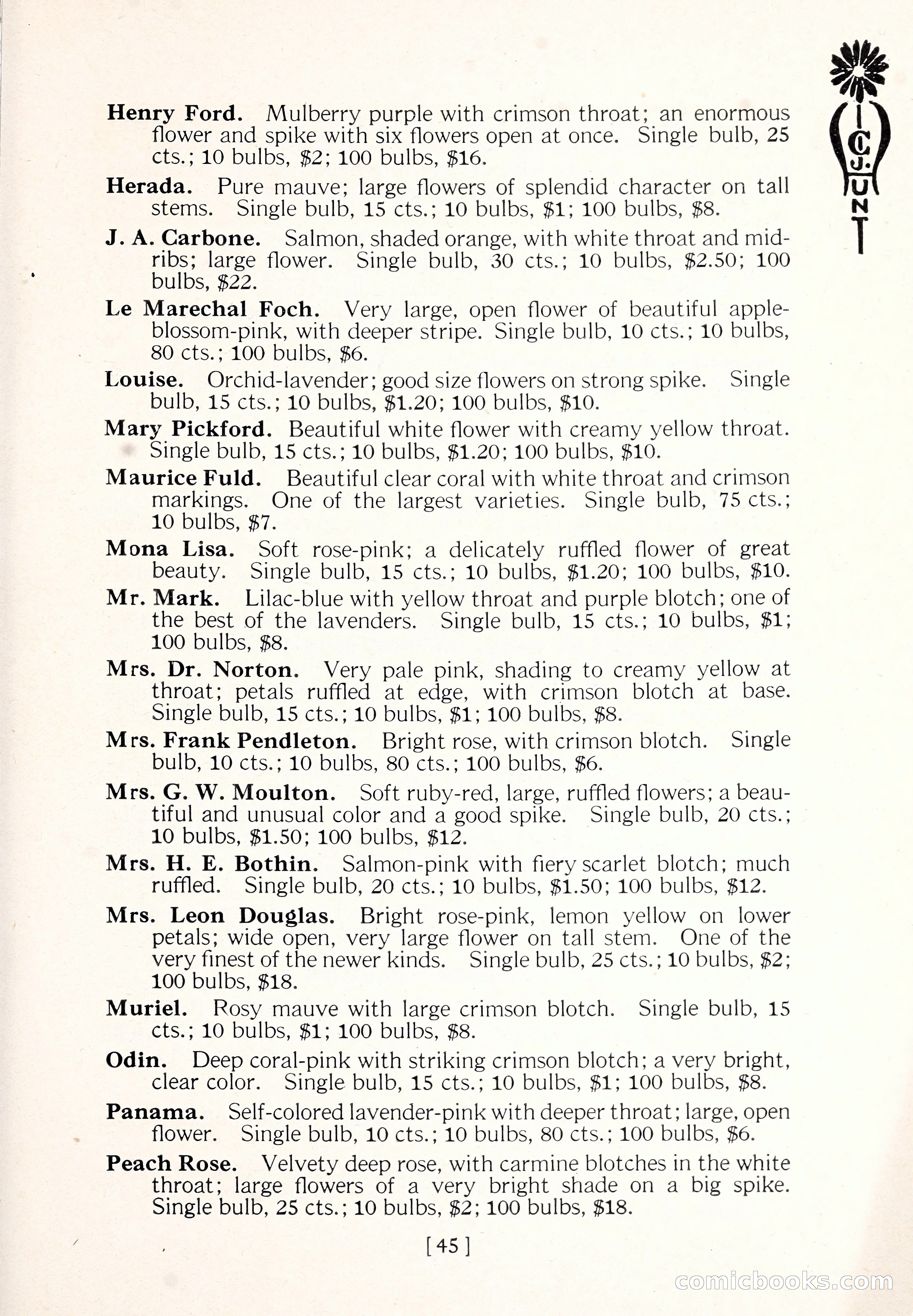 Blue Book of Flower Seeds and Gladioli — page 50 of 64