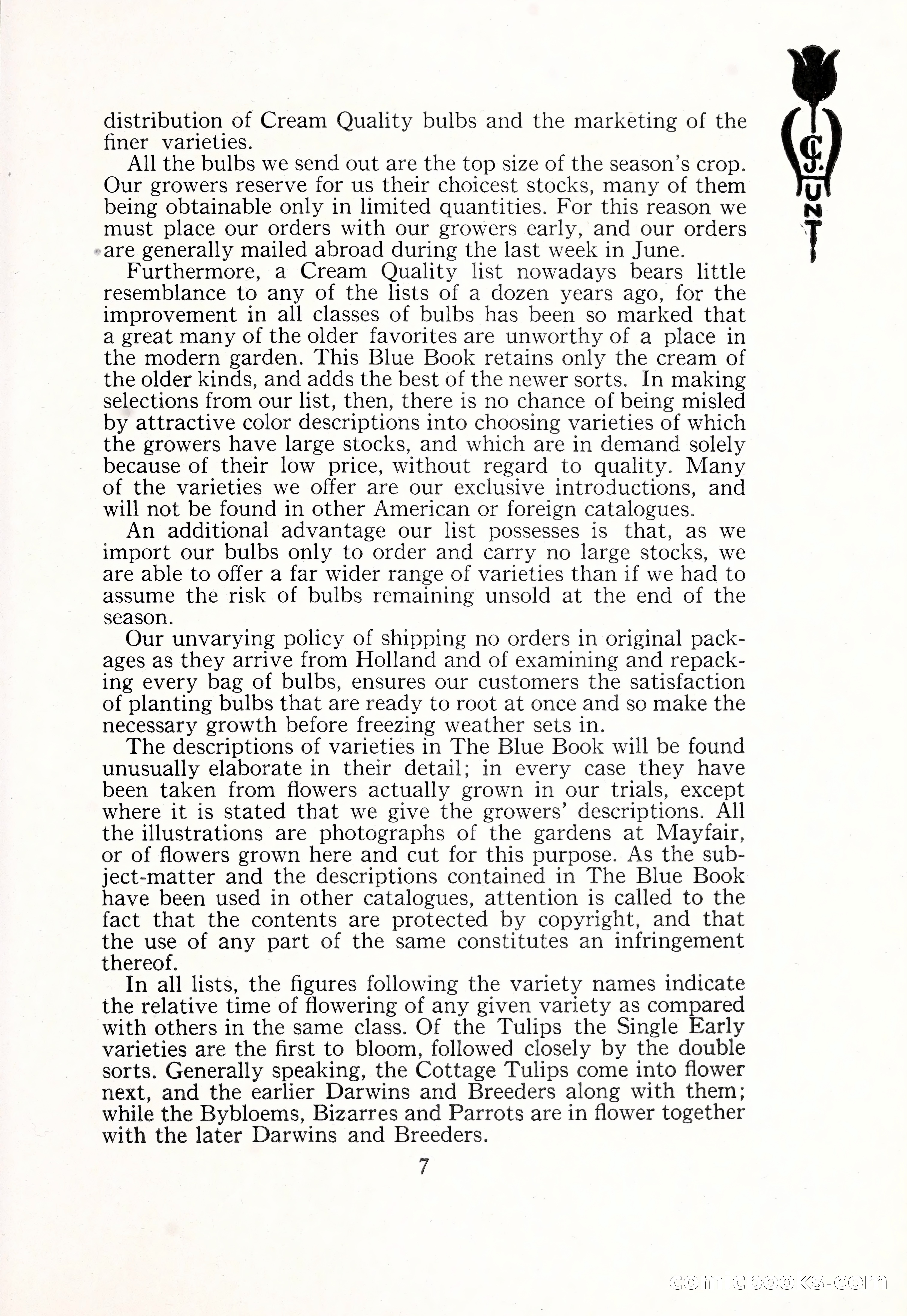 Blue Book of Bulbs, 1929 — page 12 of 128