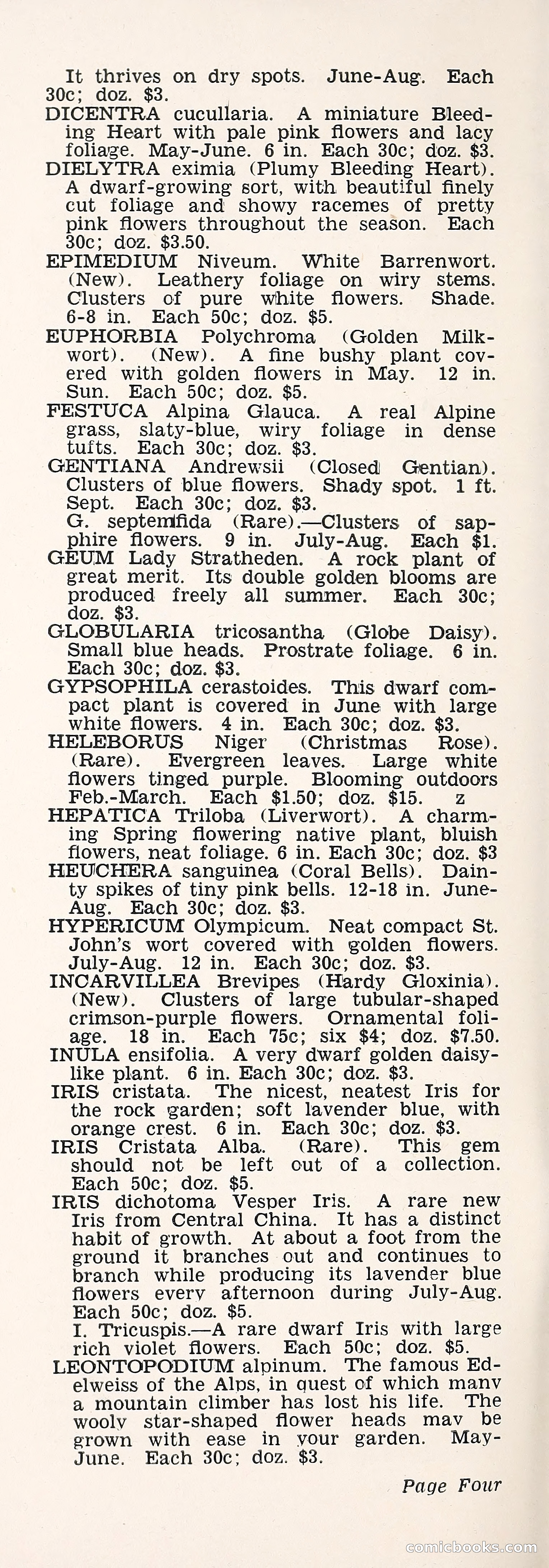 Crockett's Blue Book: Alpines, Perennials, Seeds, Bulbs — page 9 of 40