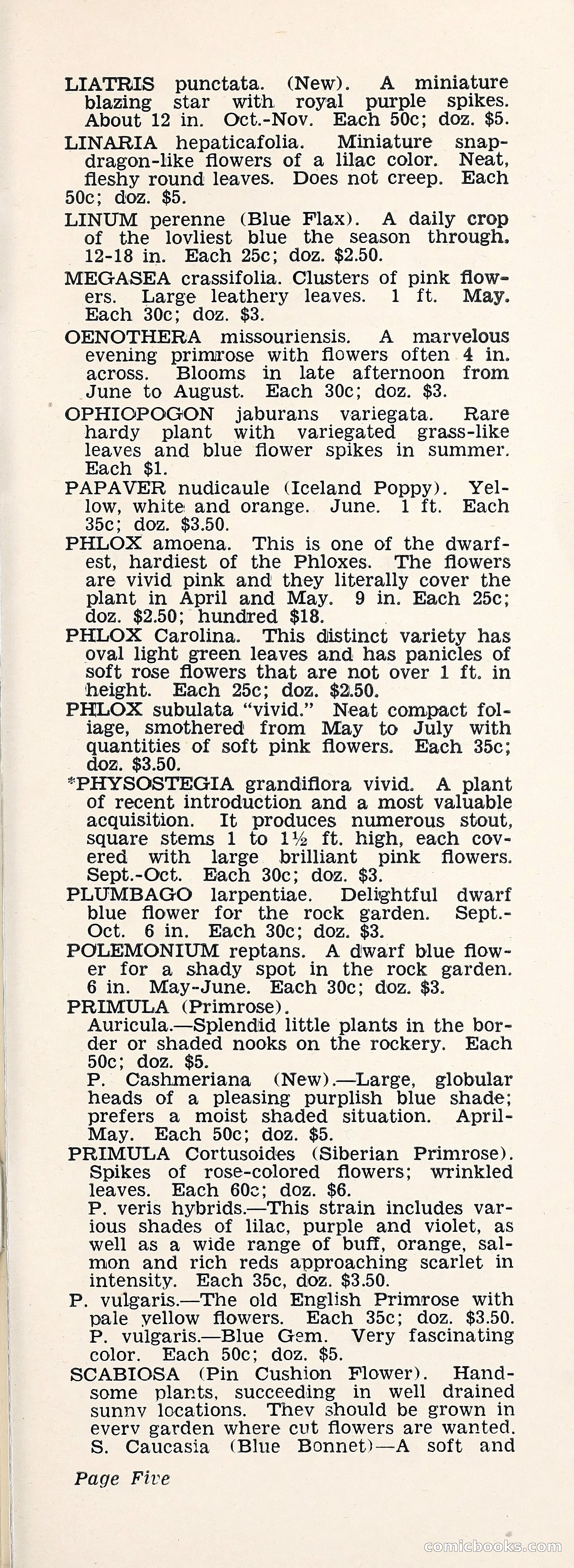 Crockett's Blue Book: Alpines, Perennials, Seeds, Bulbs — page 10 of 40