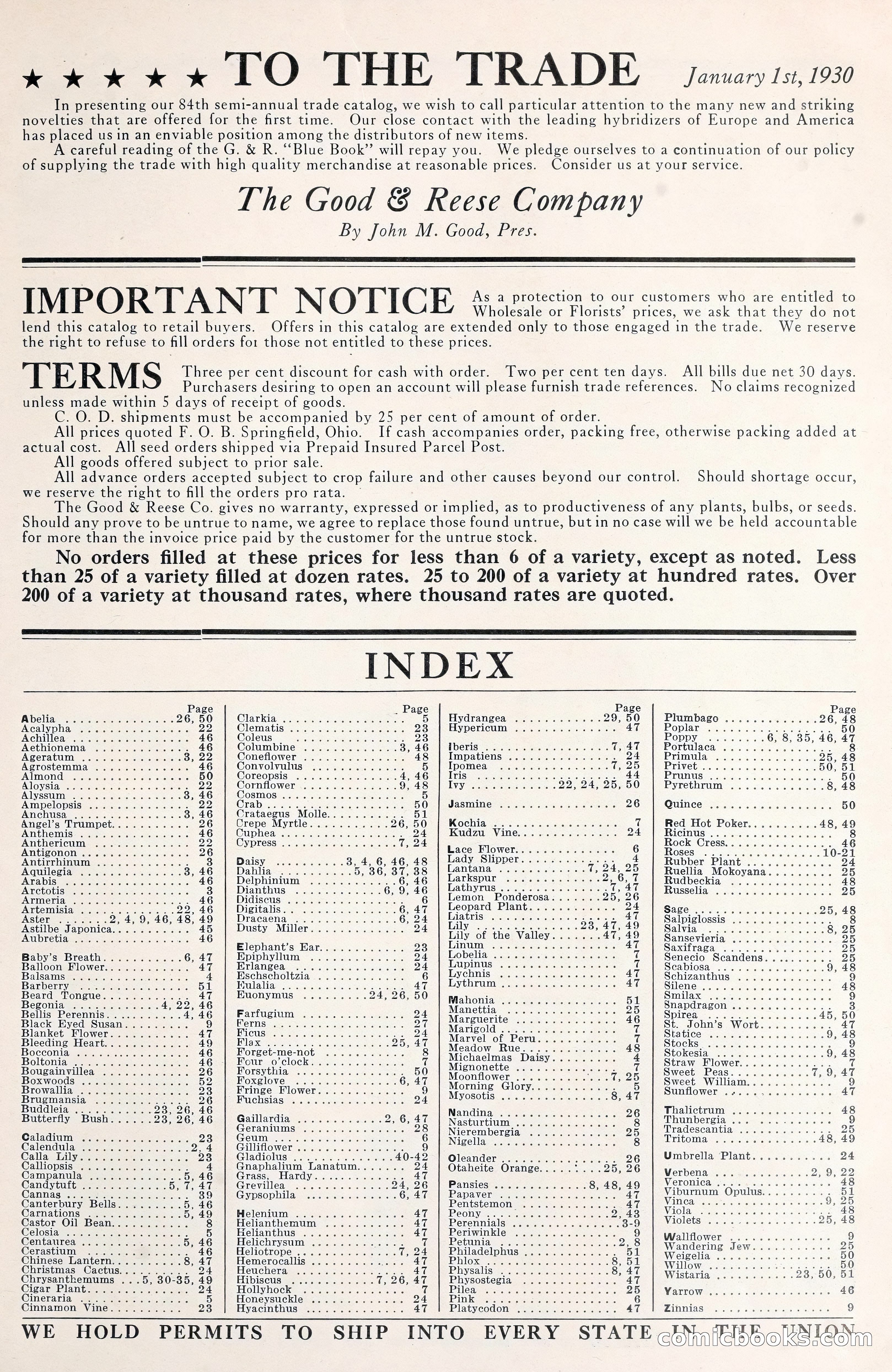 Good & Reese Co.'s Blue Book for Florists — page 5 of 60