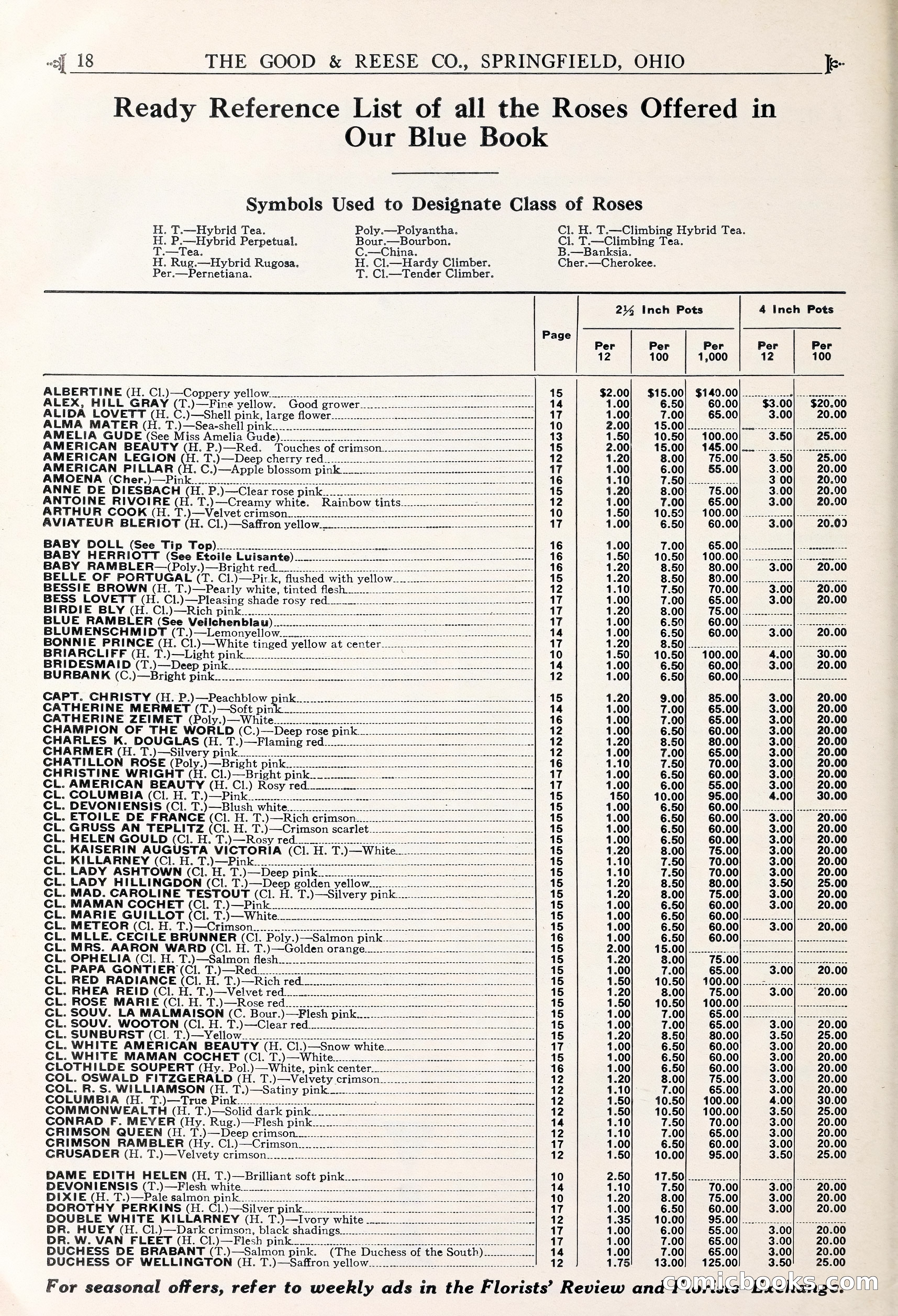 Good & Reese Co.'s Blue Book for Florists — page 22 of 60