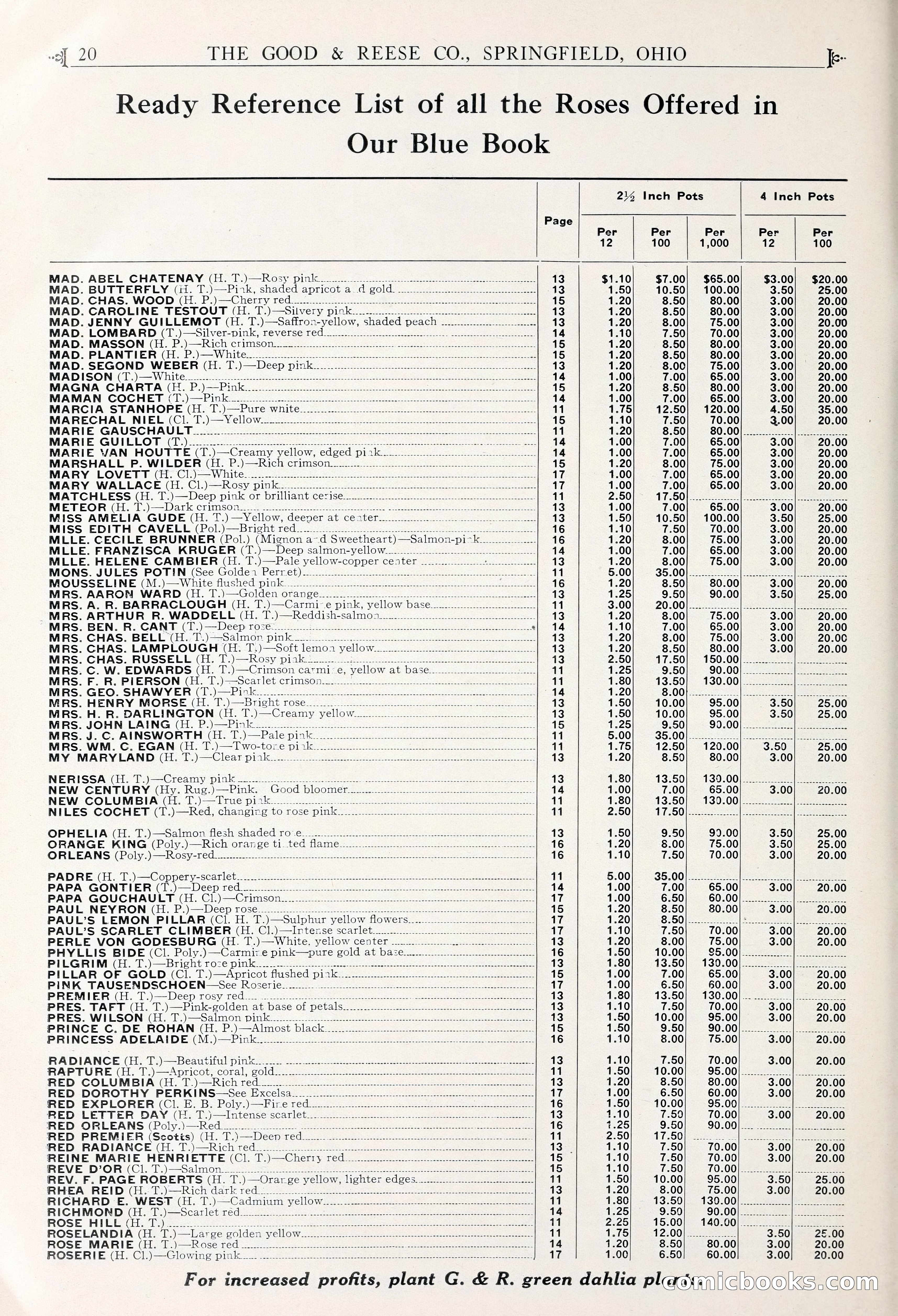 Good & Reese Co.'s Blue Book for Florists — page 24 of 60