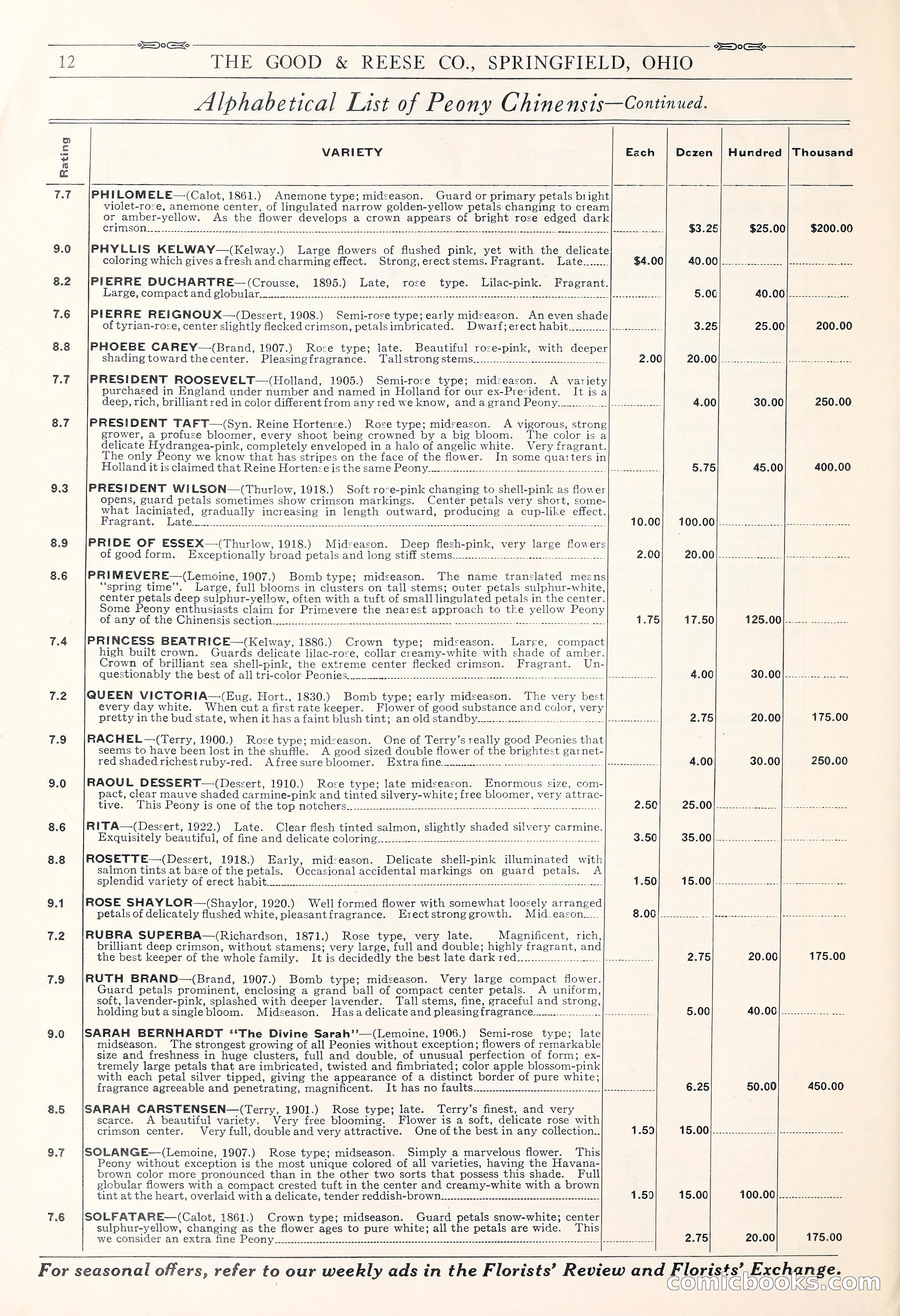 Good & Reese Co.'s Blue Book for Florists: Autumn 1930 — page 18 of 58